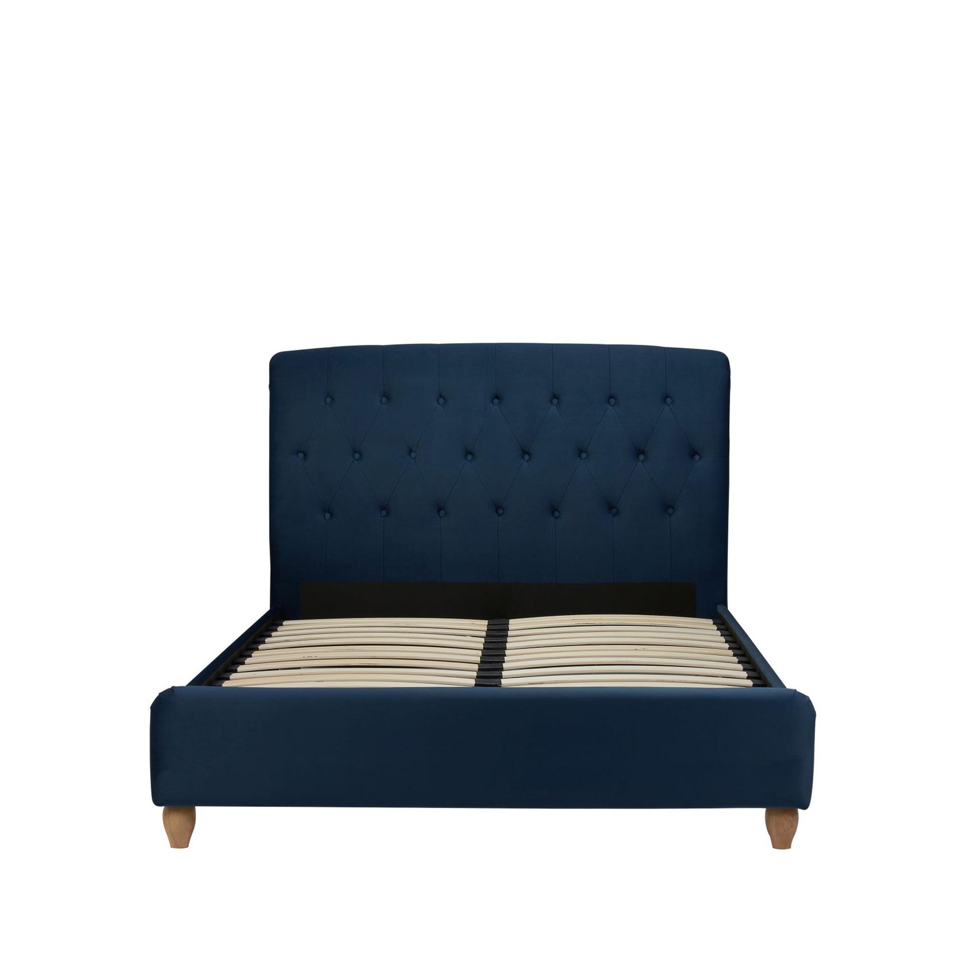 Brompton Bed - Midnight Blue Fabric - Sizes Available