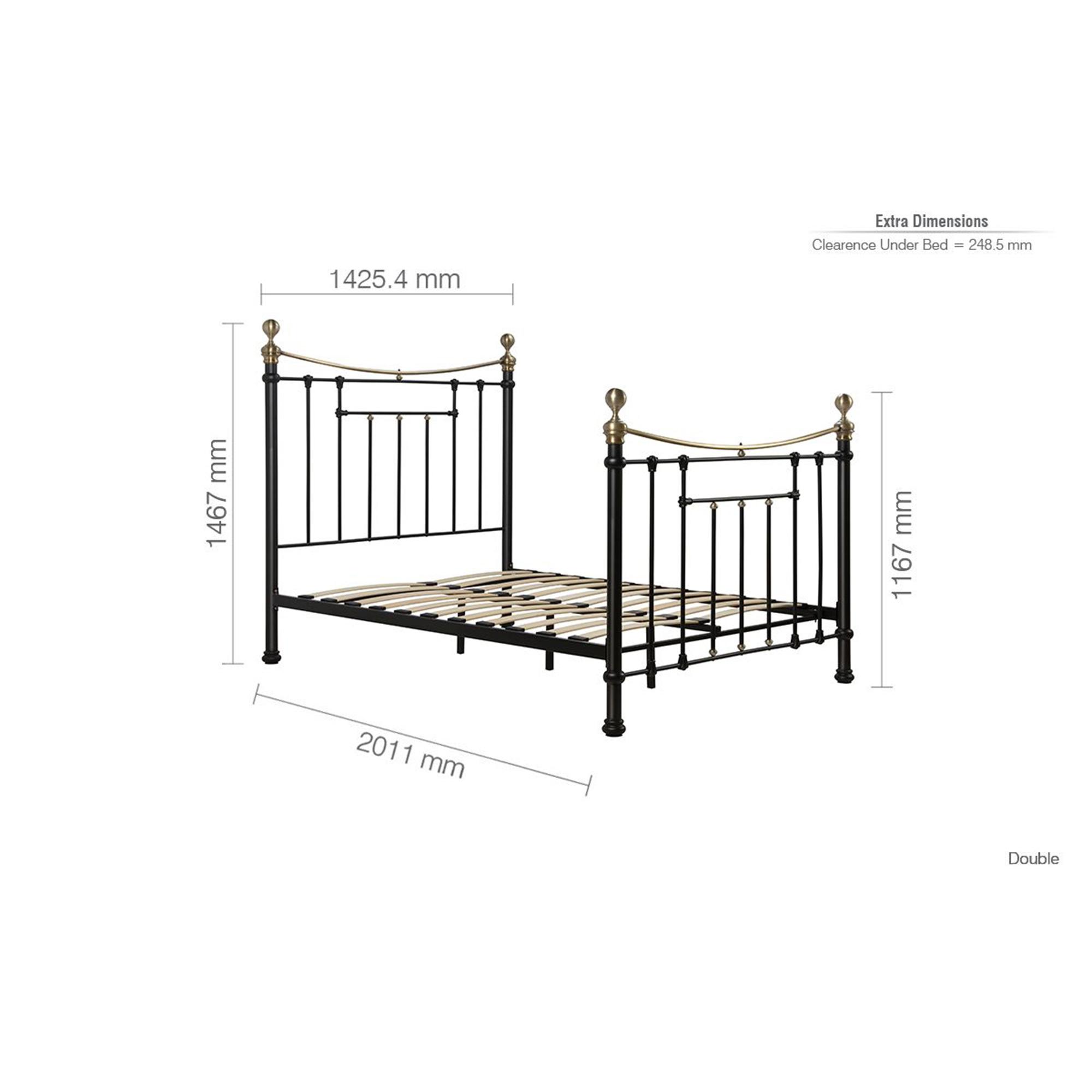 Bronte Bed Frame - Black Metal - Sizes Available