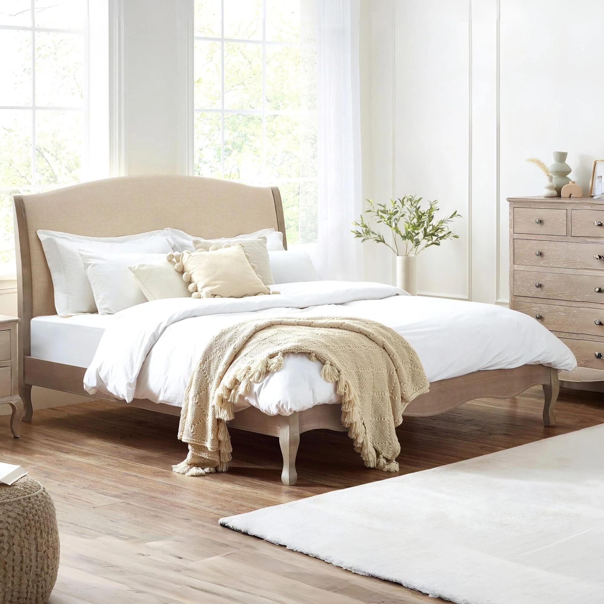 Camille Bed - French Style - Oak - Sizes Available