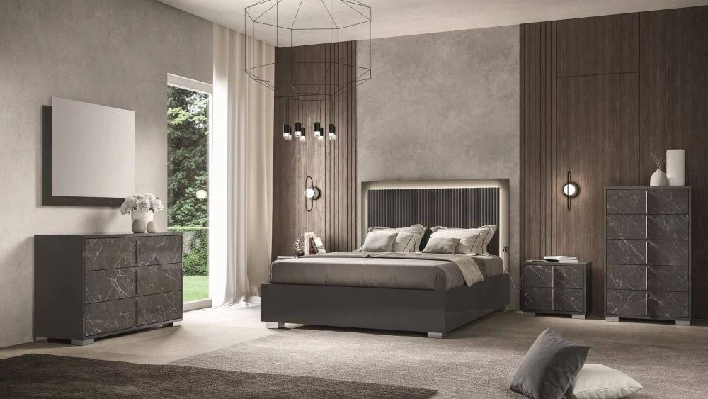 Carvelle Night Grey Fabric Headboard Bed Sizes Available