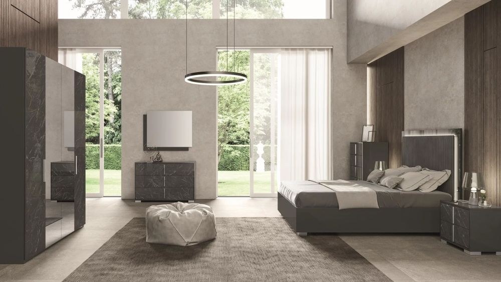 Carvelle Night Grey Fabric Headboard Bed Sizes Available