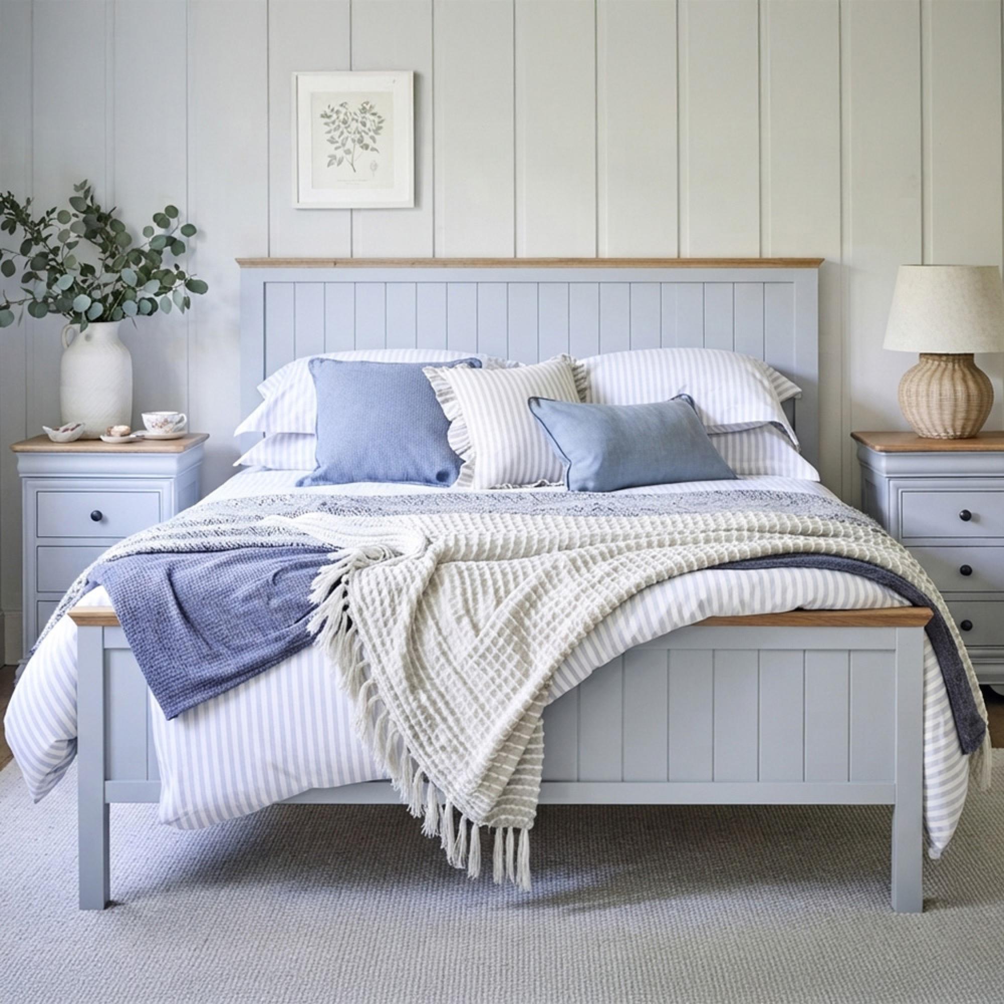 Chantilly Bed - Grey Painted - Wood - Sizes Available