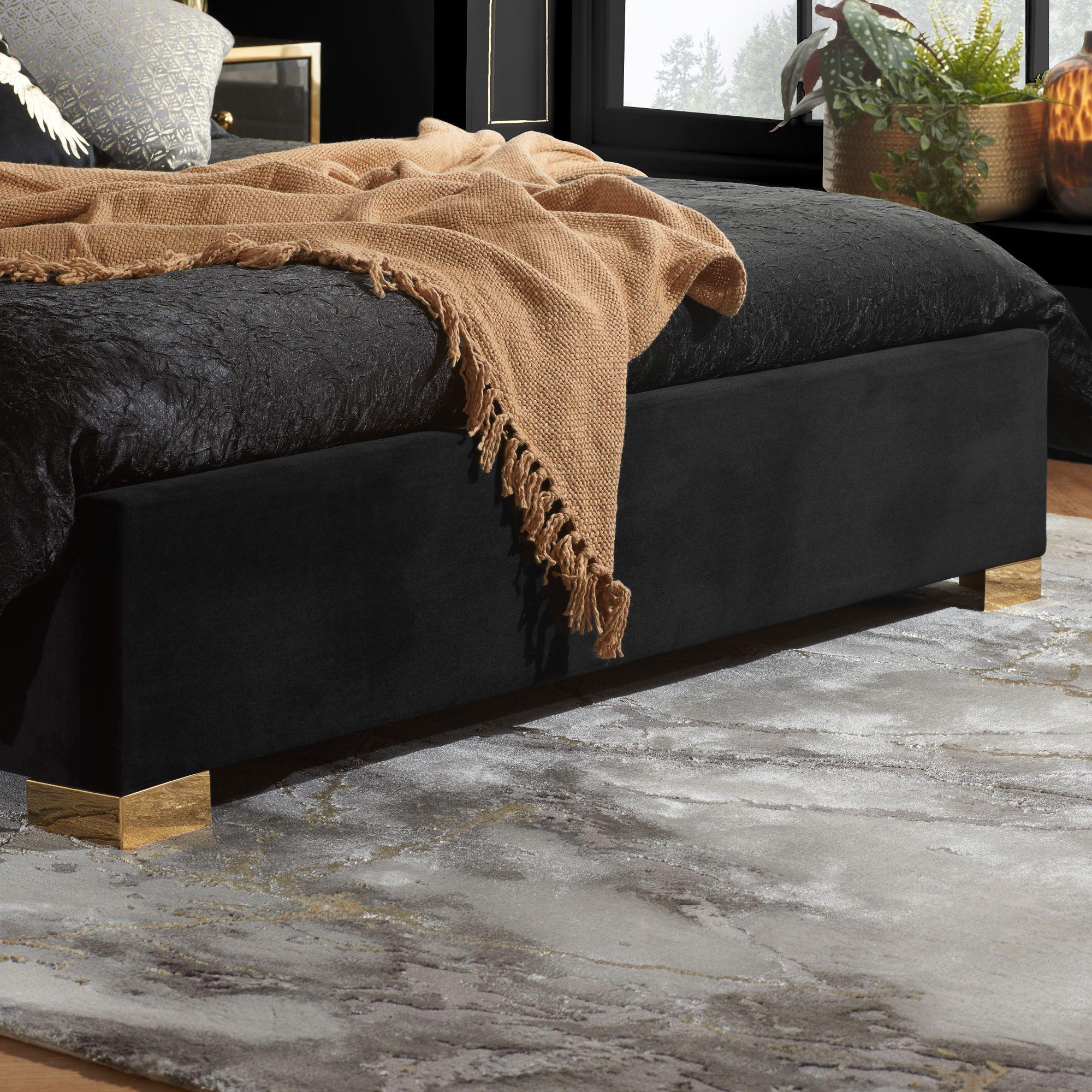 Chelsea Bed - Black Fabric - Sizes Available