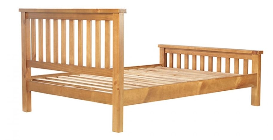 Churchill Waxed Pine Slatted Bed - Sizes Available