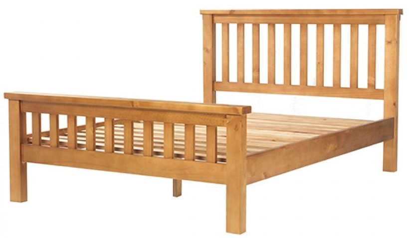 Churchill Waxed Pine Slatted Bed - Sizes Available