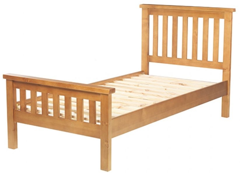Churchill Waxed Pine Slatted Bed - Sizes Available