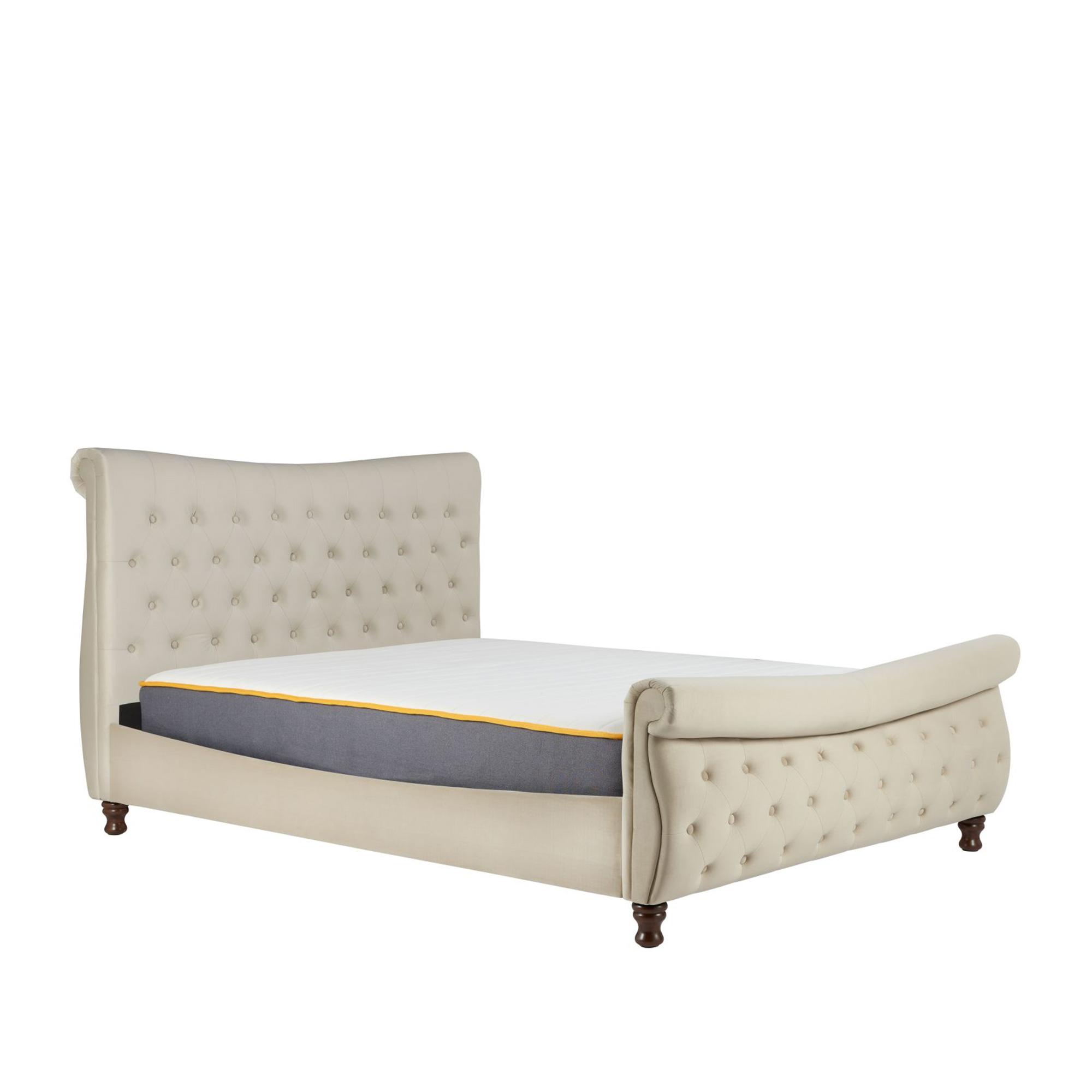 Copenhagen Bed - Warm Stone Fabric - Sizes Available