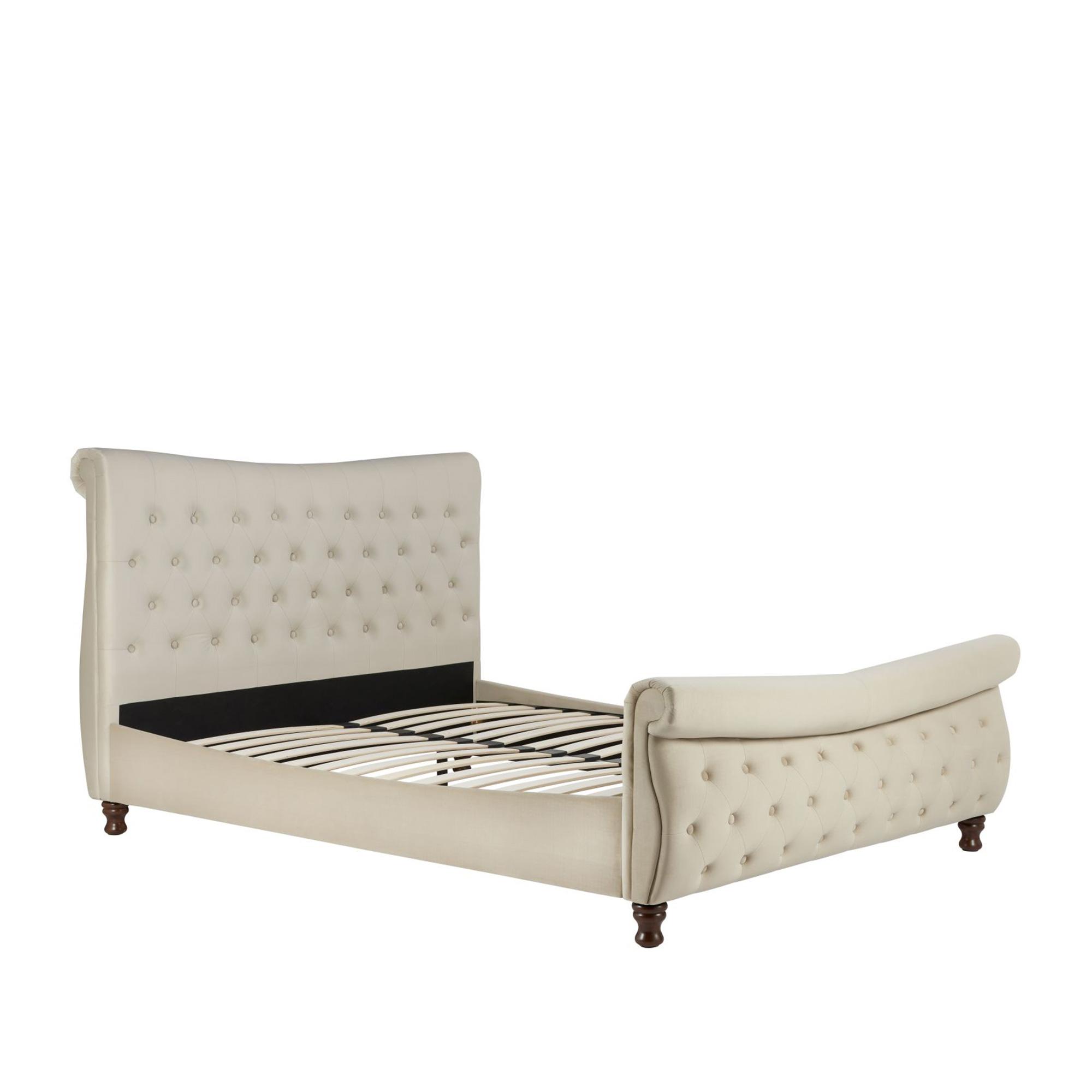 Copenhagen Bed - Warm Stone Fabric - Sizes Available