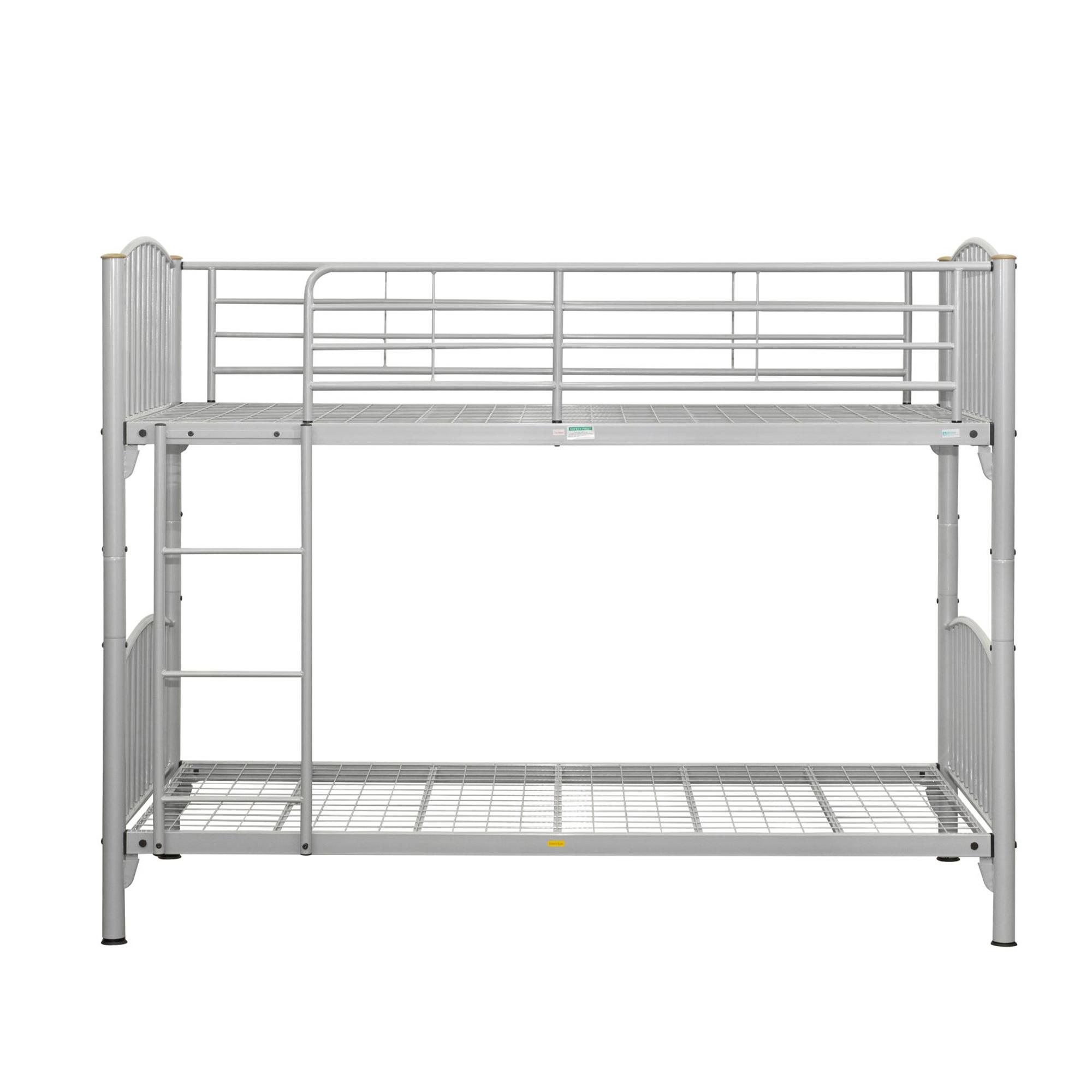 Corfu Kids Bunk Bed - Silver Metal Frame