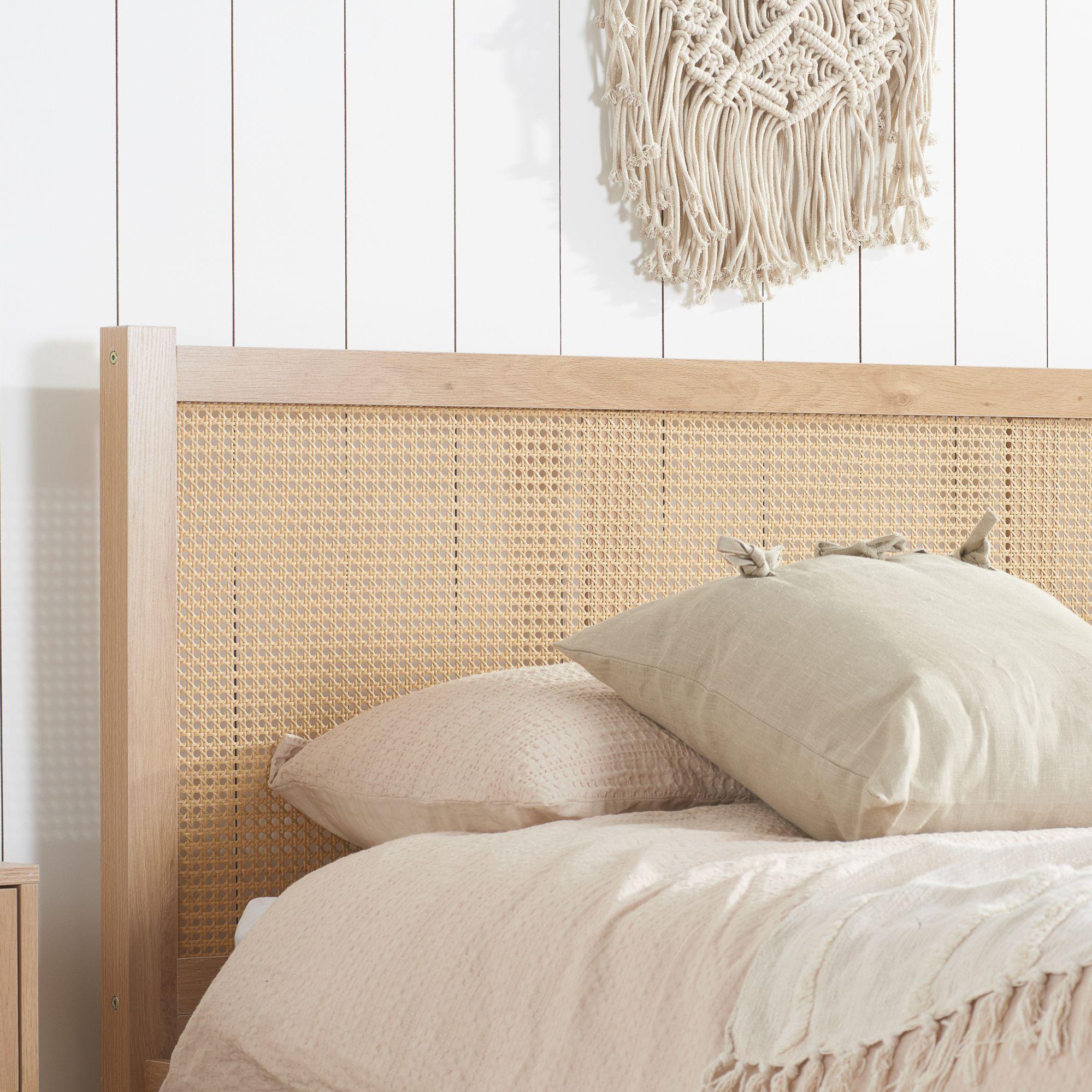 Croxley Bed - Oak and Rattan - Sizes Available