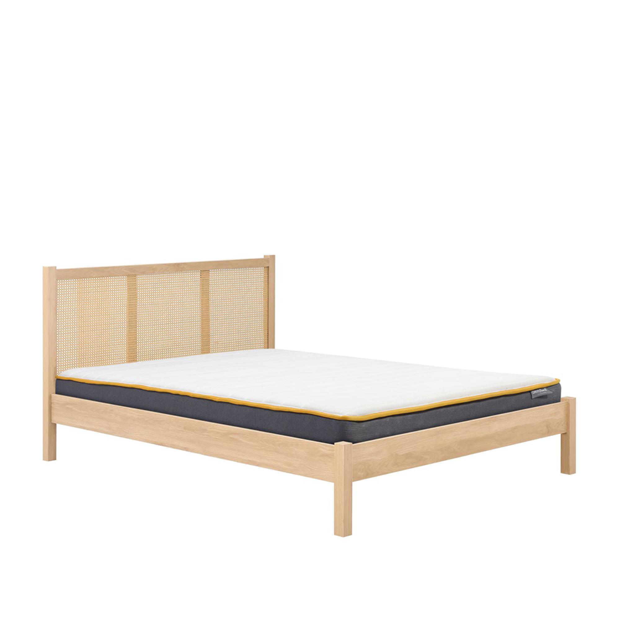 Croxley Bed - Oak and Rattan - Sizes Available