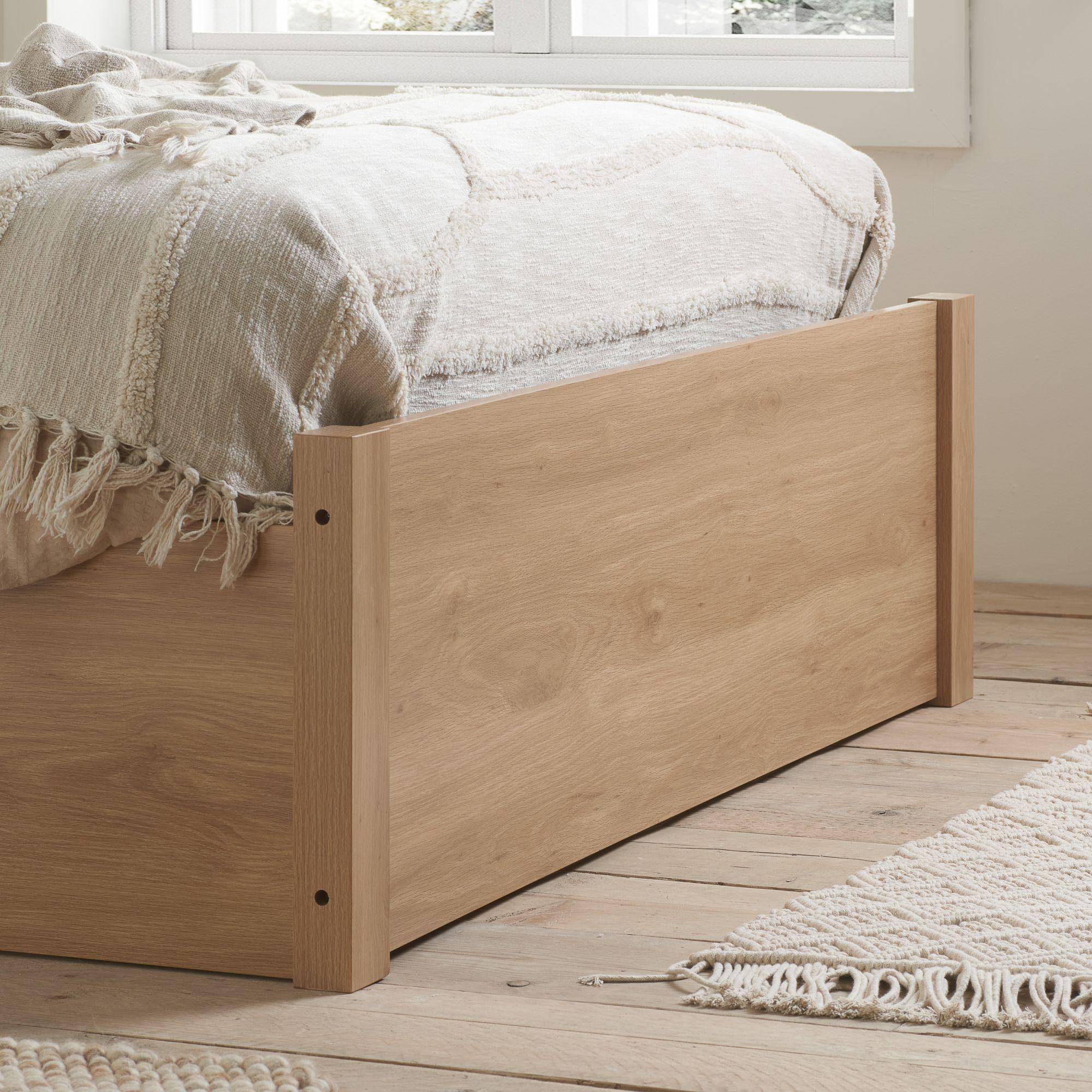 Croxley Ottoman Storage Bed - Oak and Rattan - Sizes Available