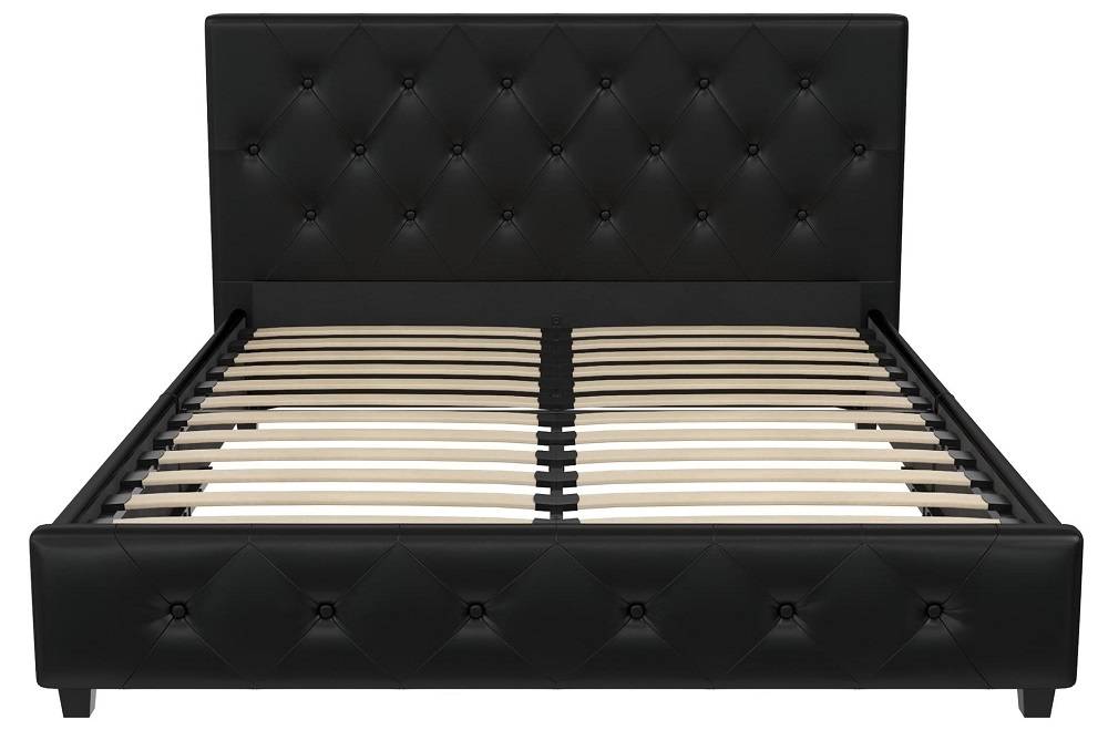 Dakota Fabric Bed - Black - Sizes Available - 4026009UK