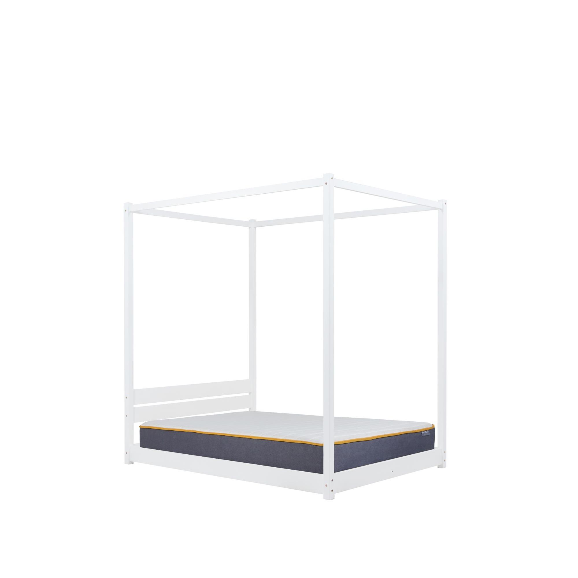 Darwin Four Poster Bed - White Wood - Sizes Available