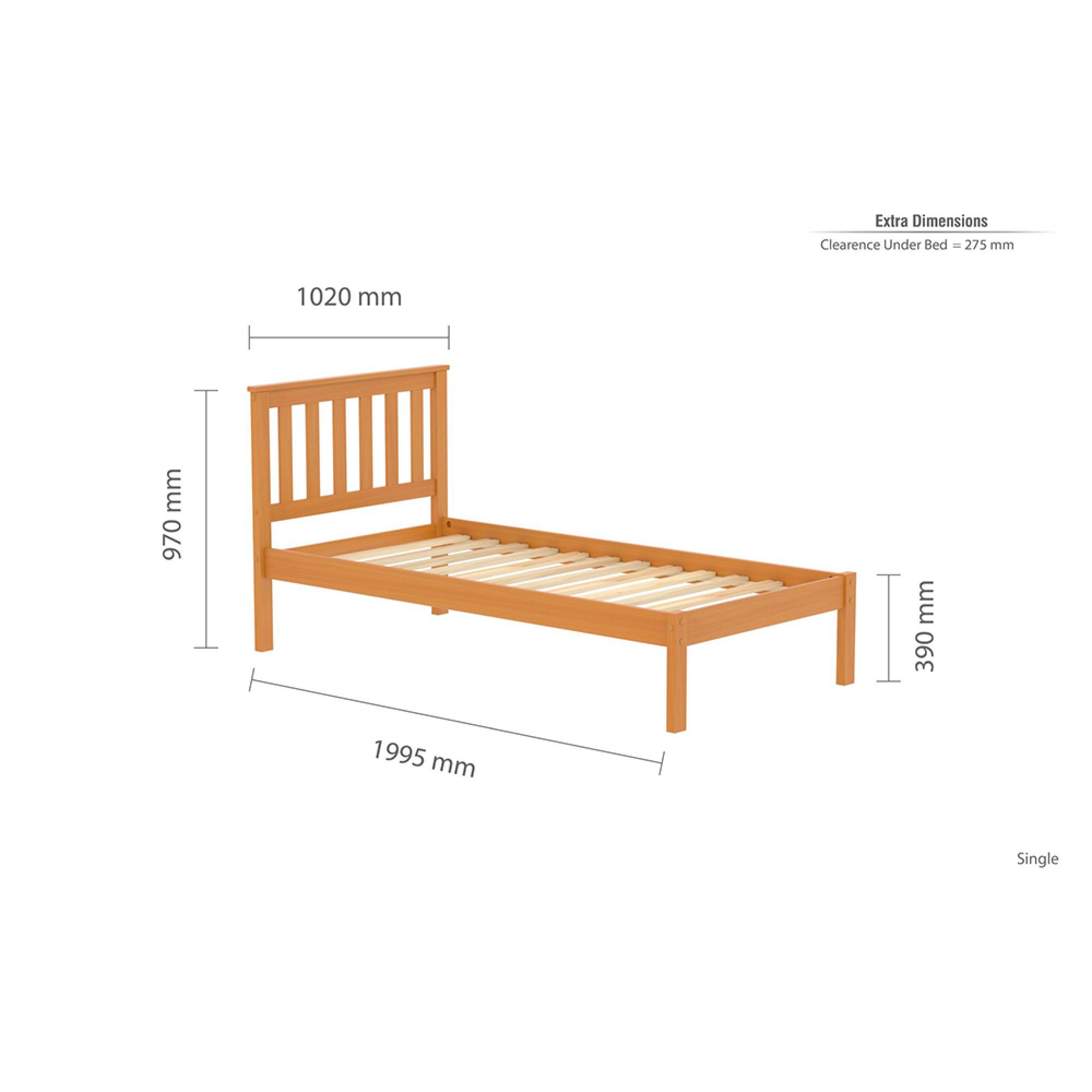 Denver Slatted Bed - Solid Pine - Sizes Available