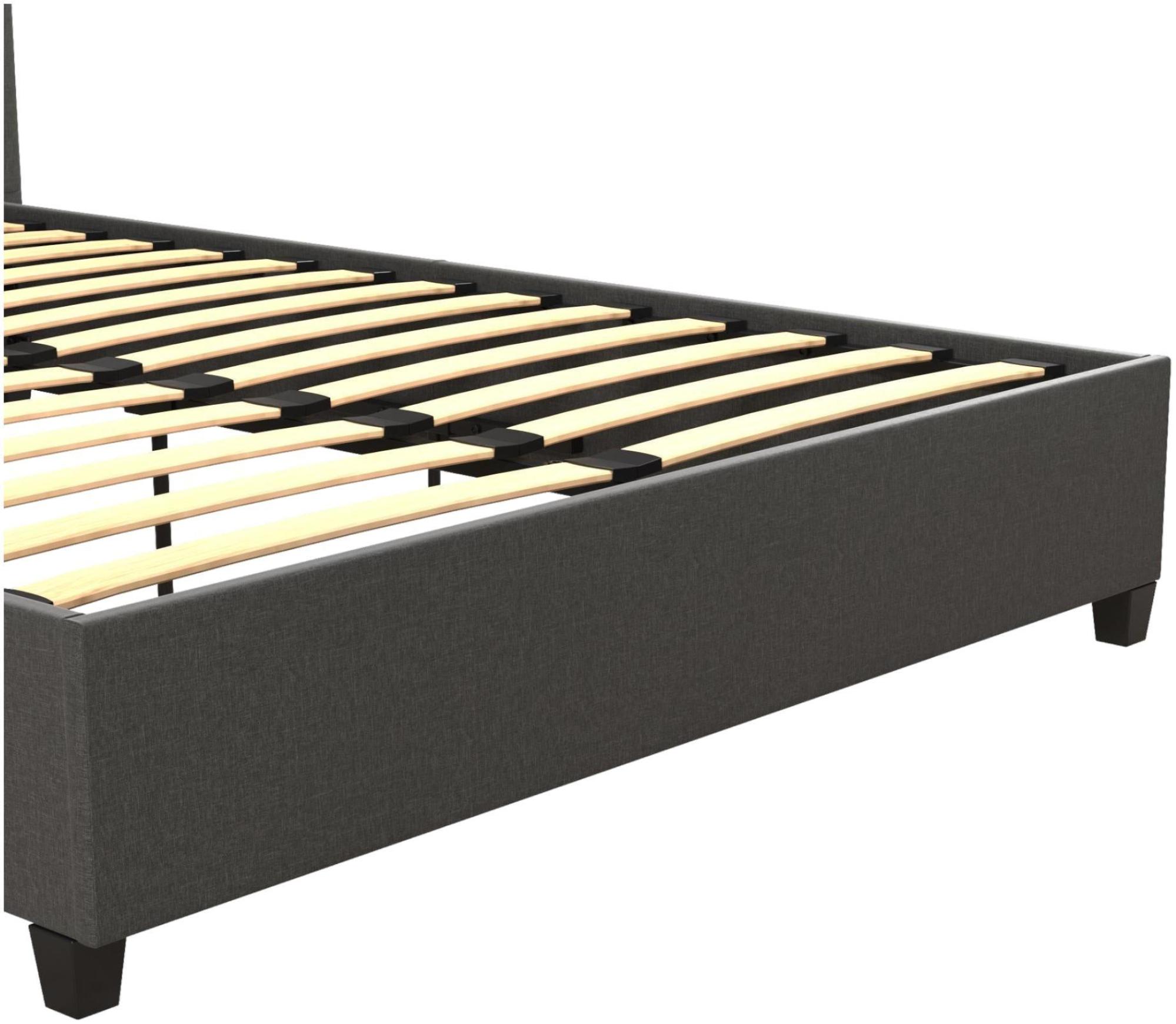 Emily Linen Upholstered Bed - Grey - 5ft King Size - 4108429UK