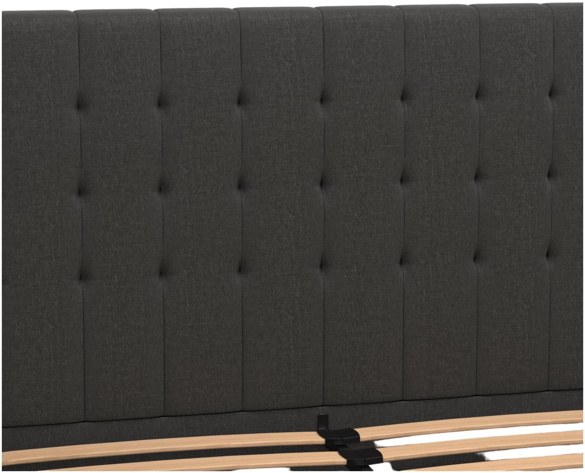 Emily Linen Upholstered Bed - Grey - 5ft King Size - 4108429UK