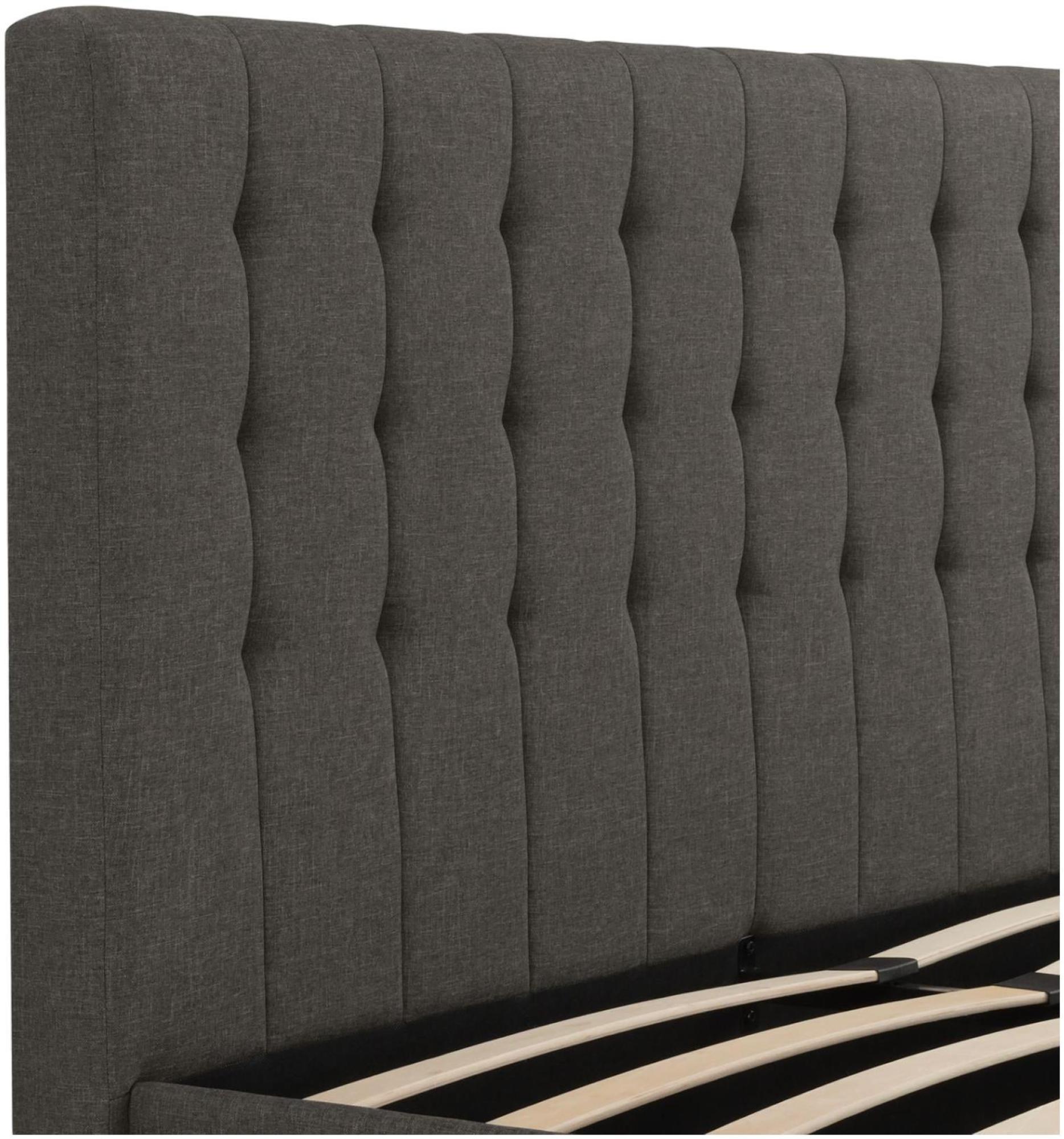 Emily Linen Upholstered Bed - Grey - 5ft King Size - 4108429UK