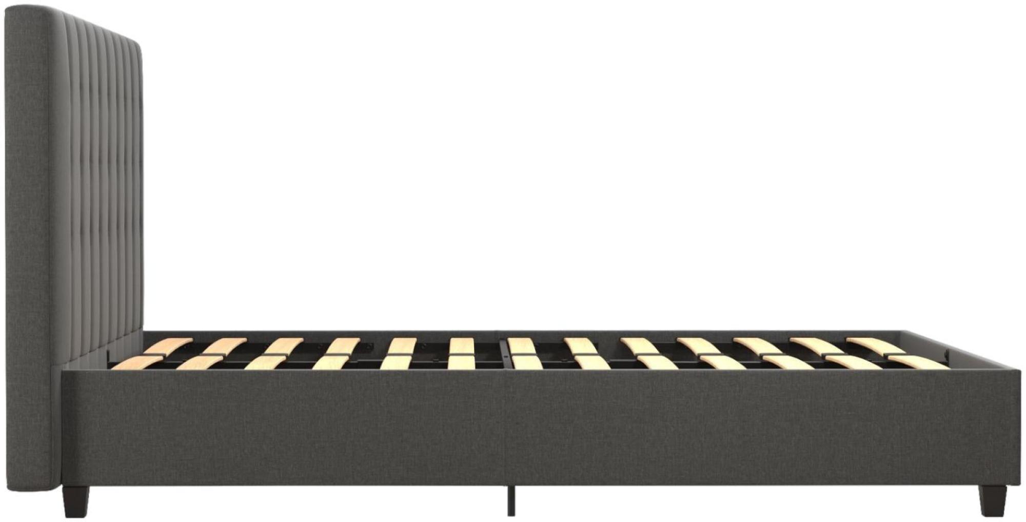 Emily Linen Upholstered Bed - Grey - 5ft King Size - 4108429UK