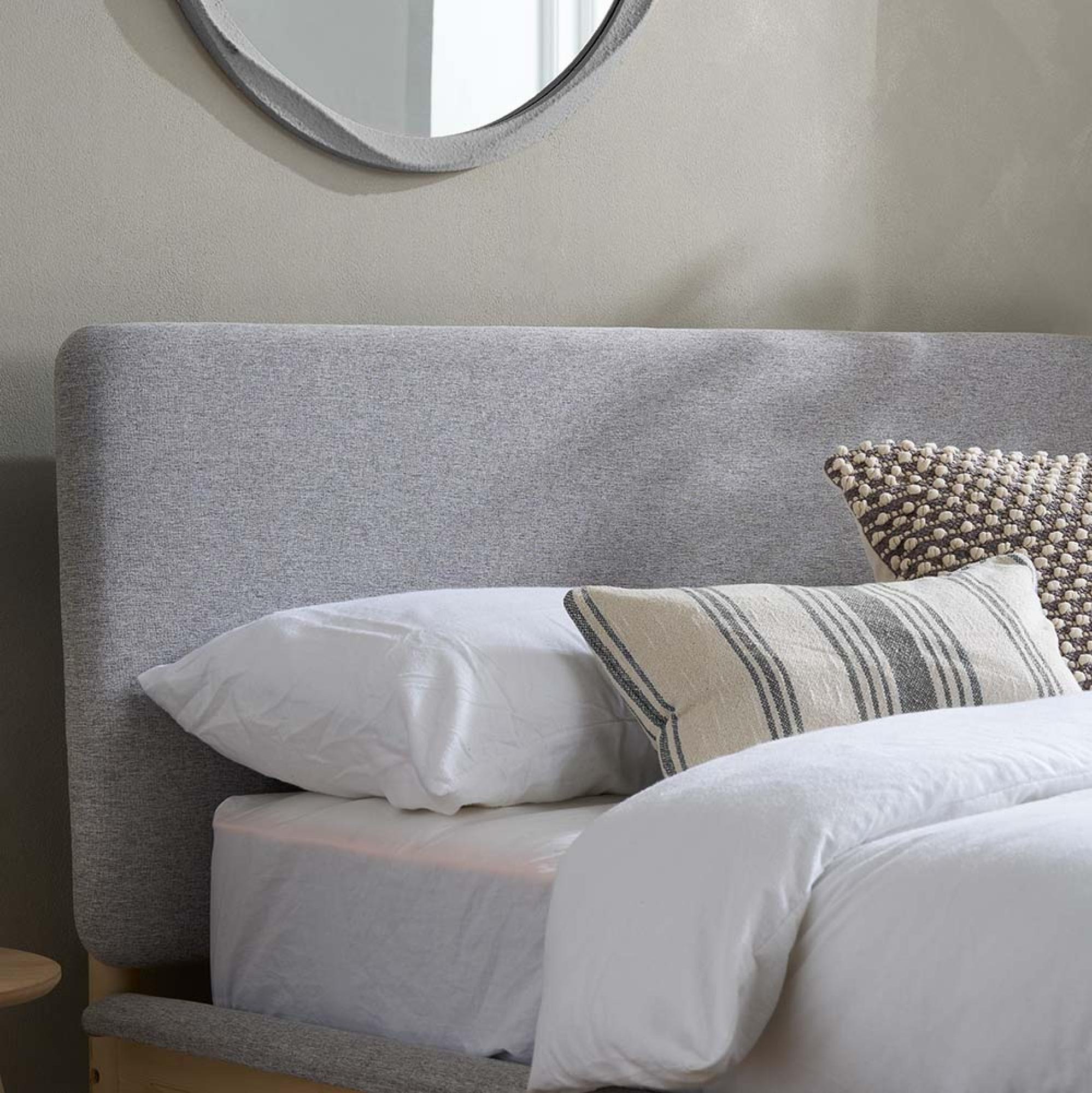 Ezra Bed - Grey Fabric - Sizes Available