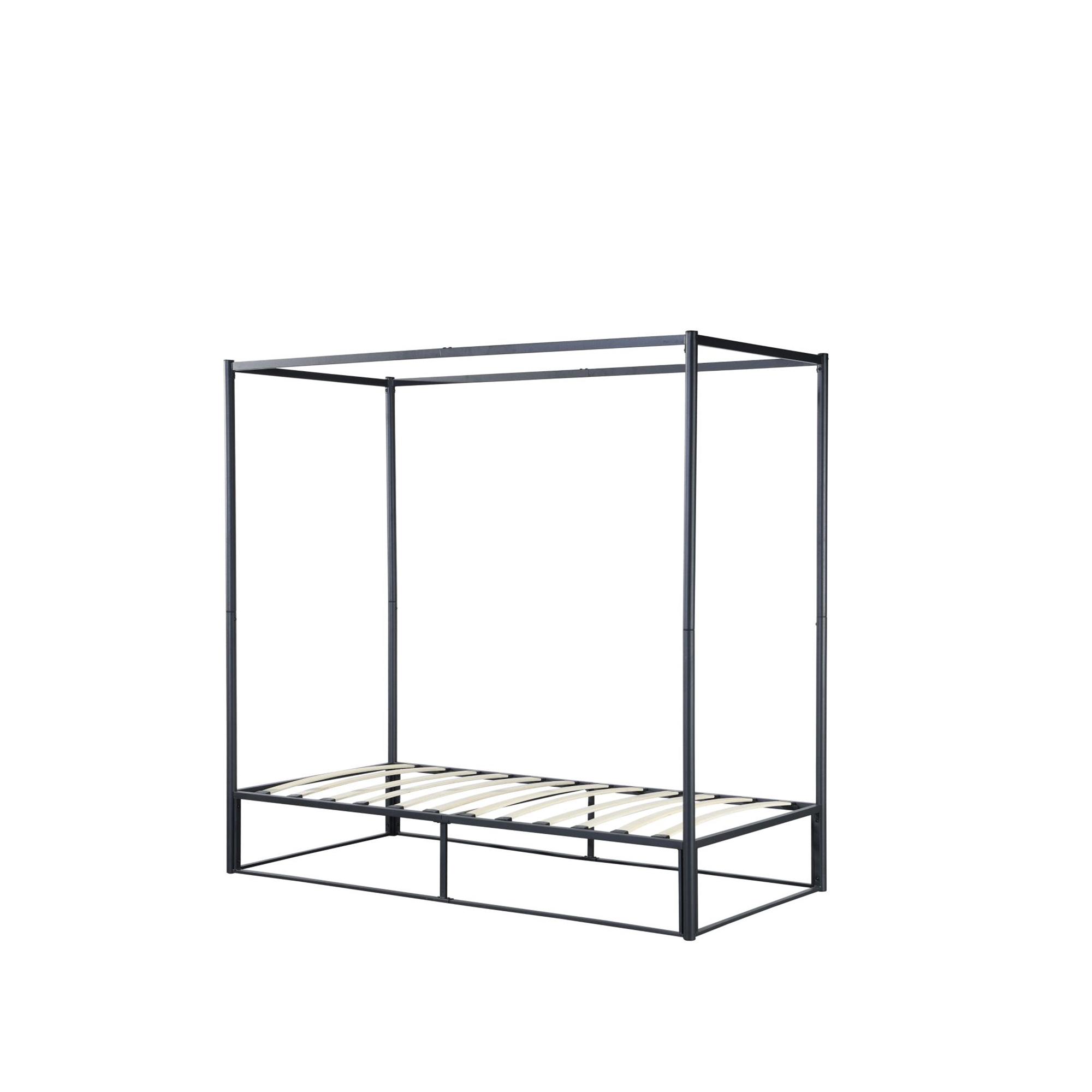 Farringdon Four Poster Bed - Black Metal - Sizes Available