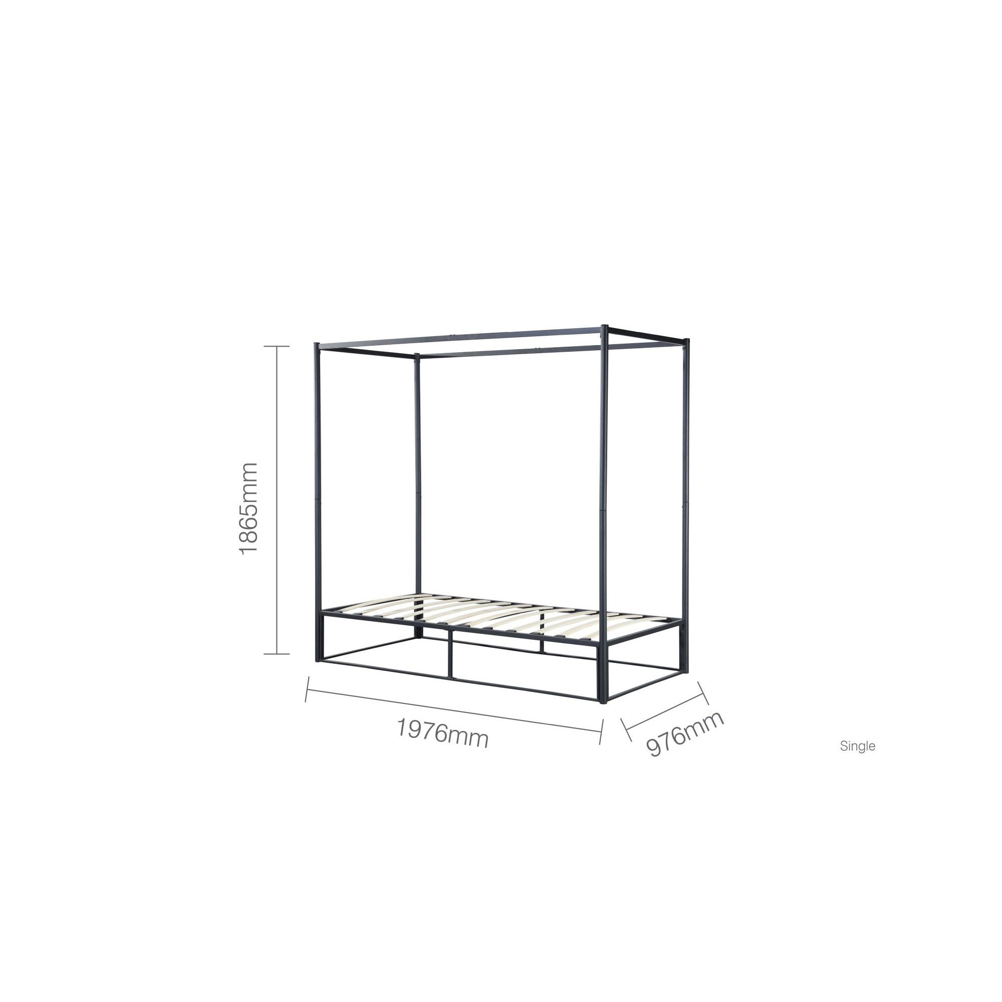 Farringdon Four Poster Bed - Black Metal - Sizes Available