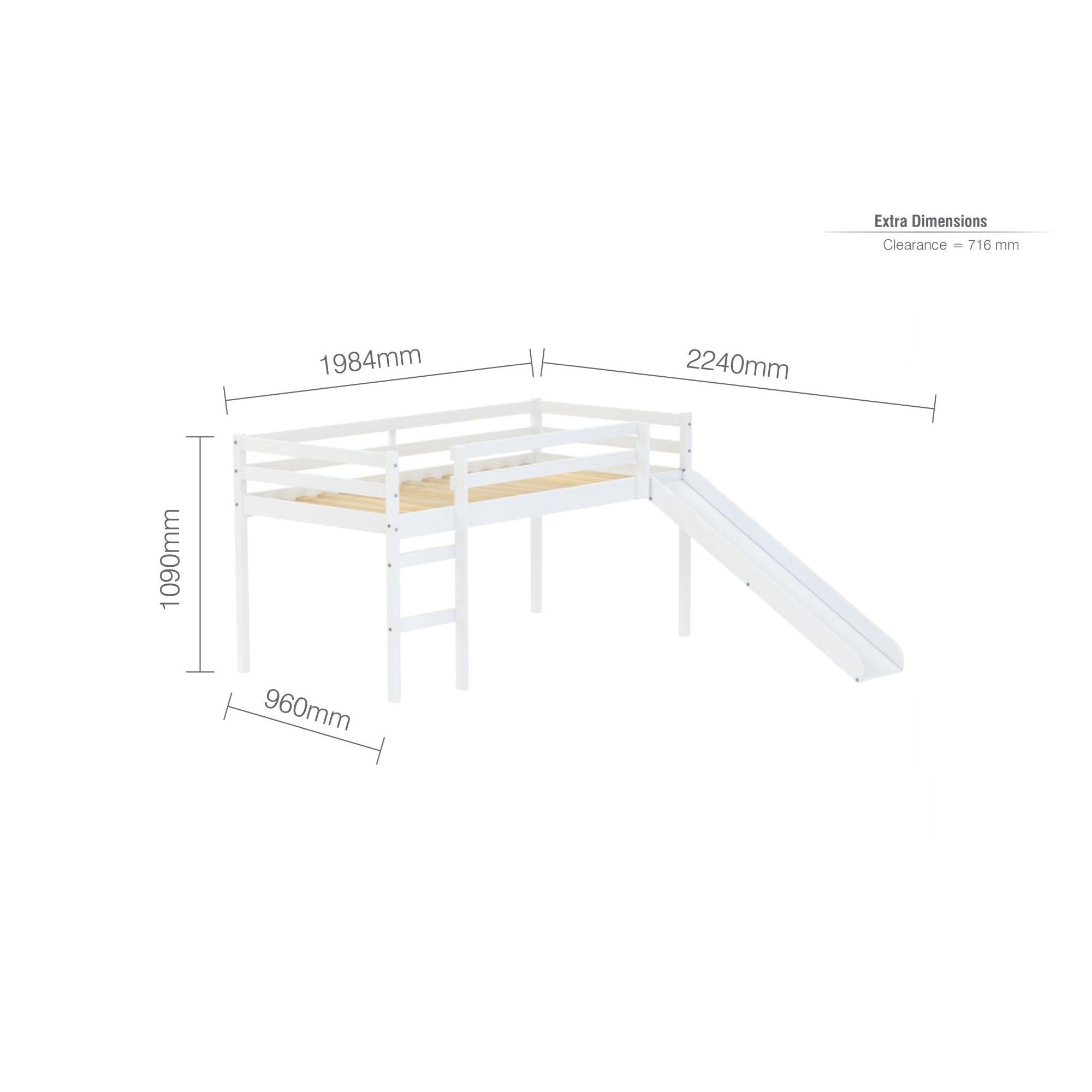 Frankie Kids Midsleeper Bed - White