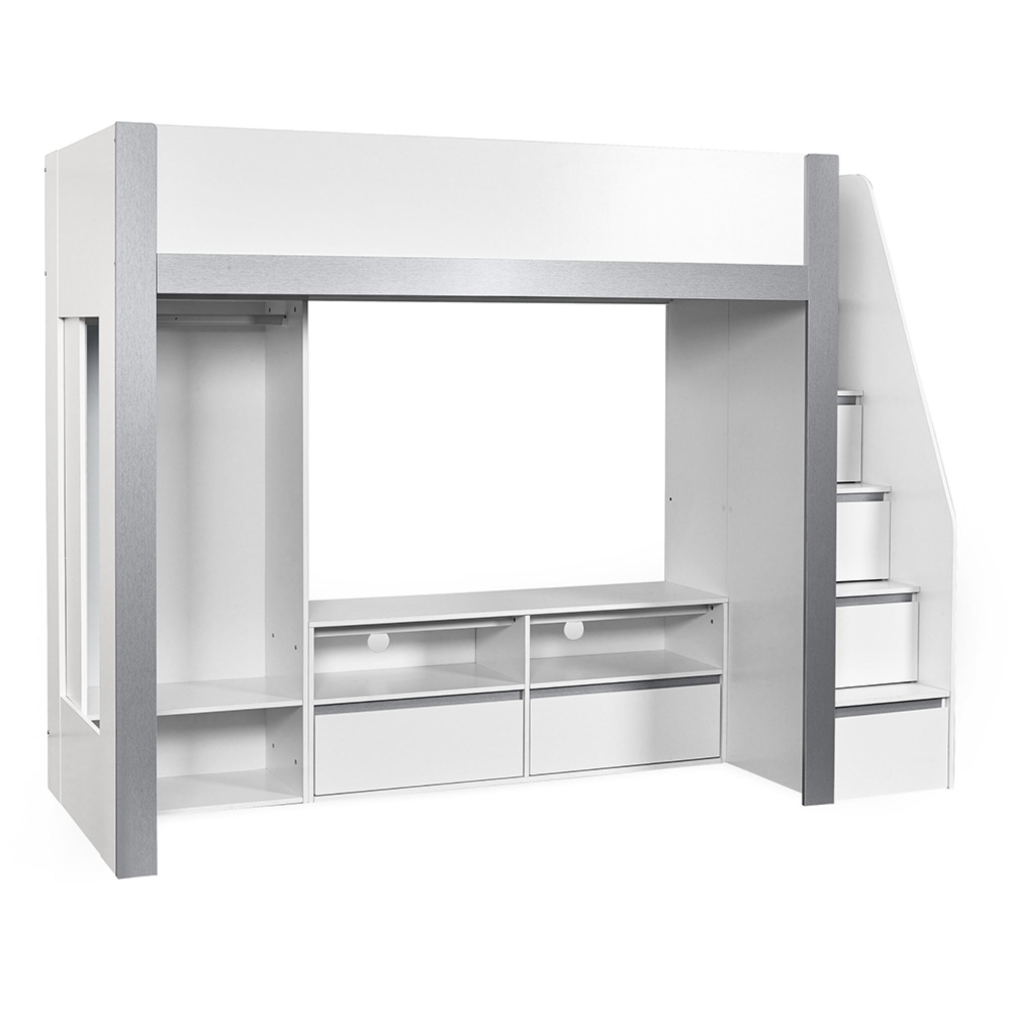 Gaia Highsleeper TV Bunk Bed - White