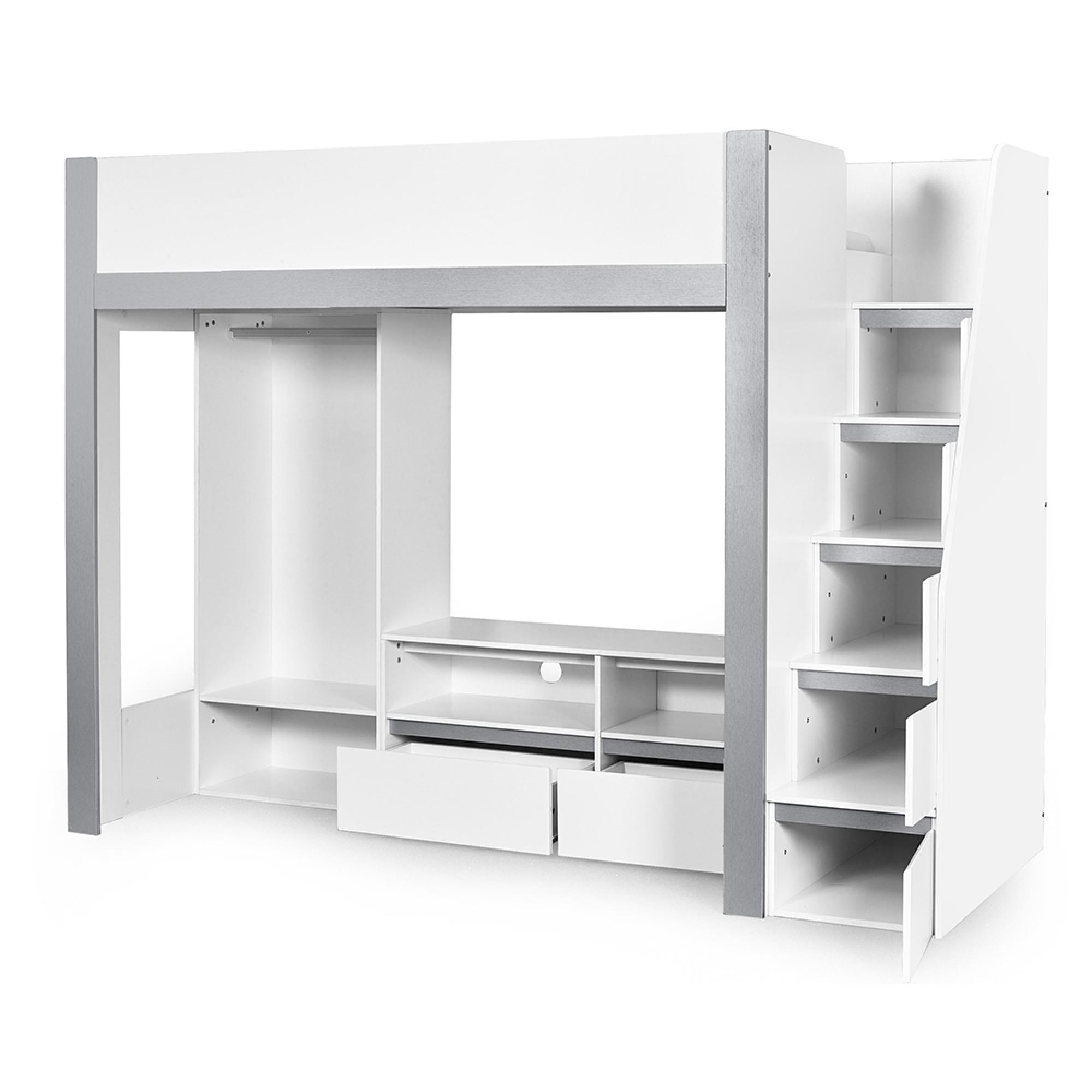 Gaia Highsleeper TV Bunk Bed - White