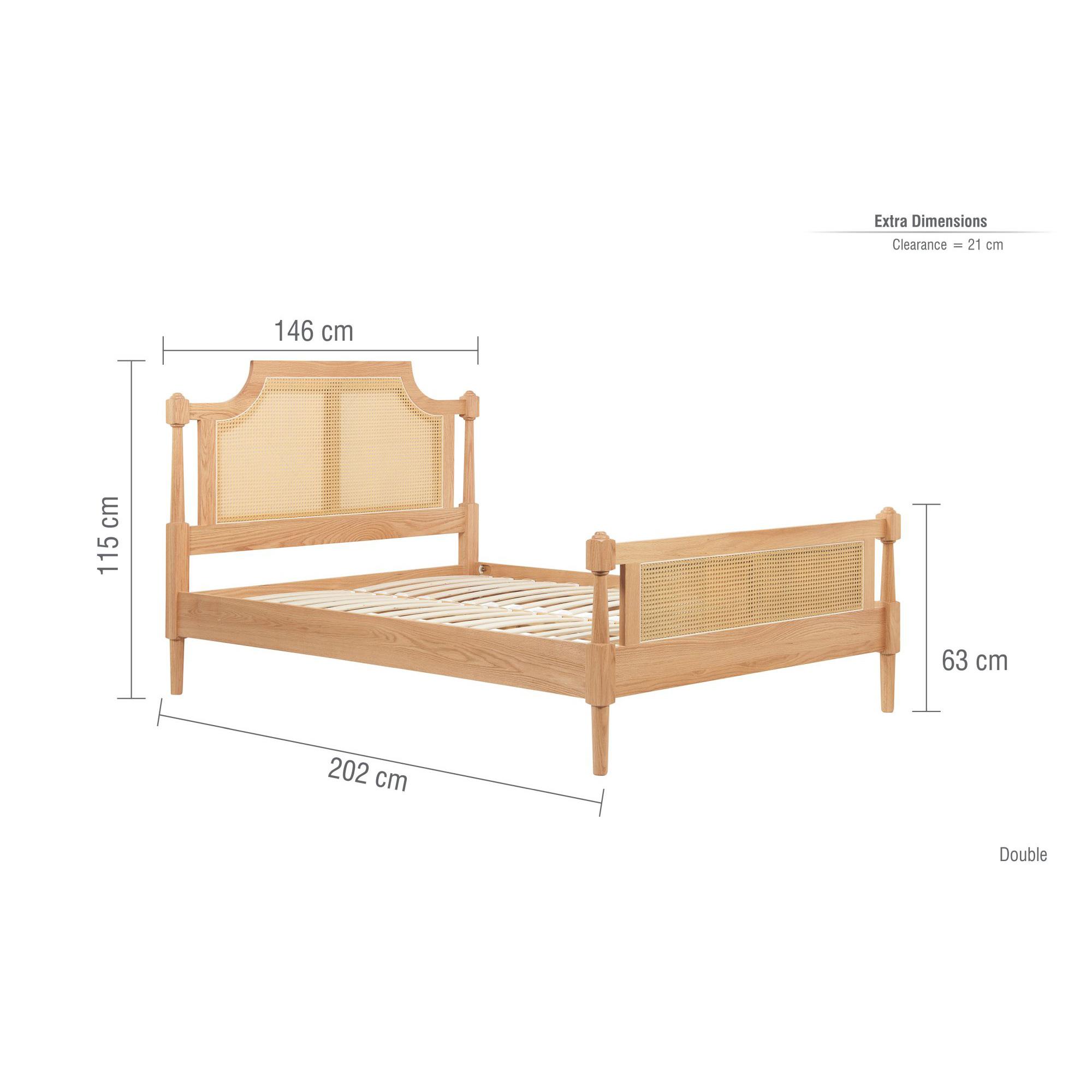 Gevena Bed - Oak Rattan - 5ft King Size