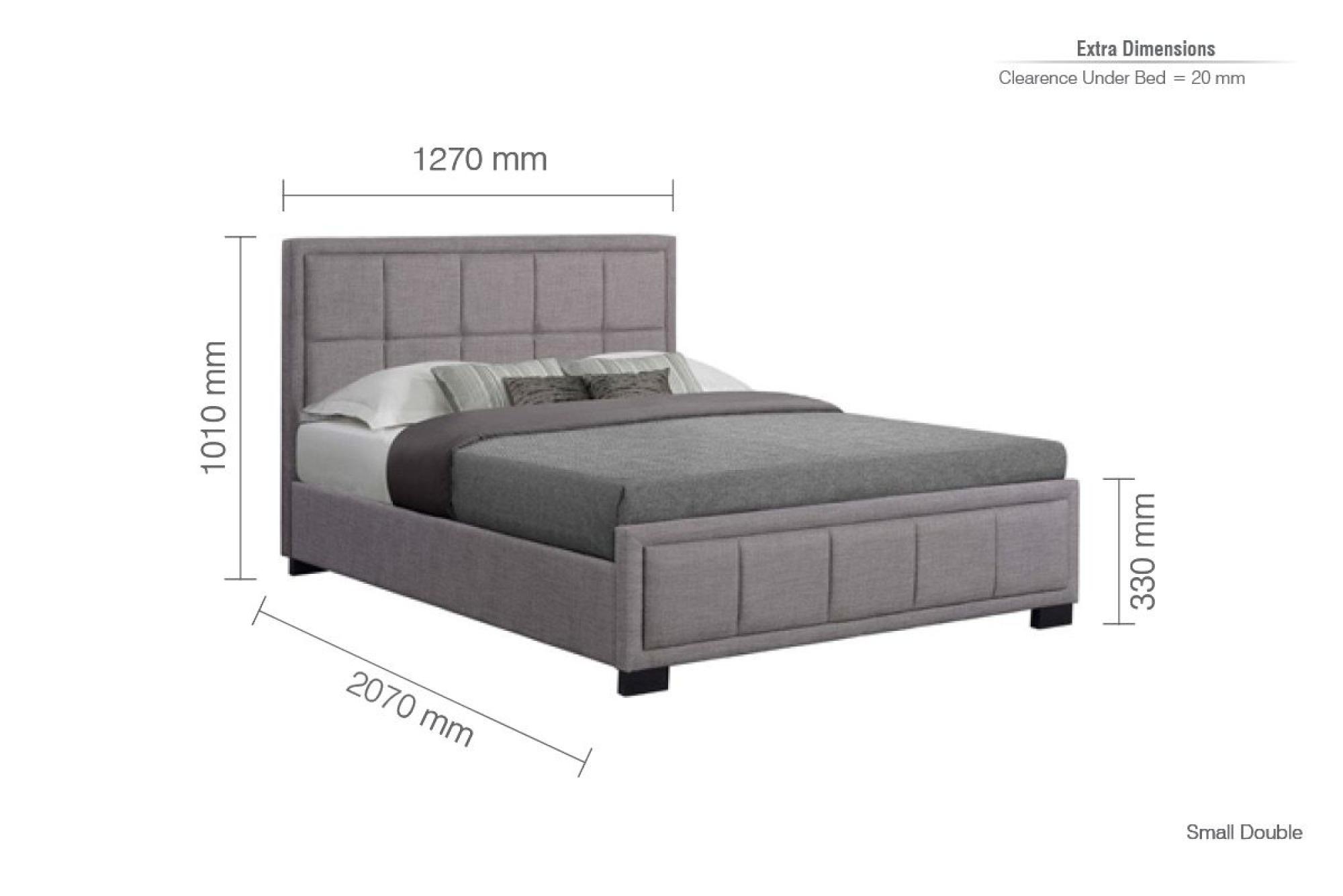 Hannover Bed - Grey Fabric - Sizes Available