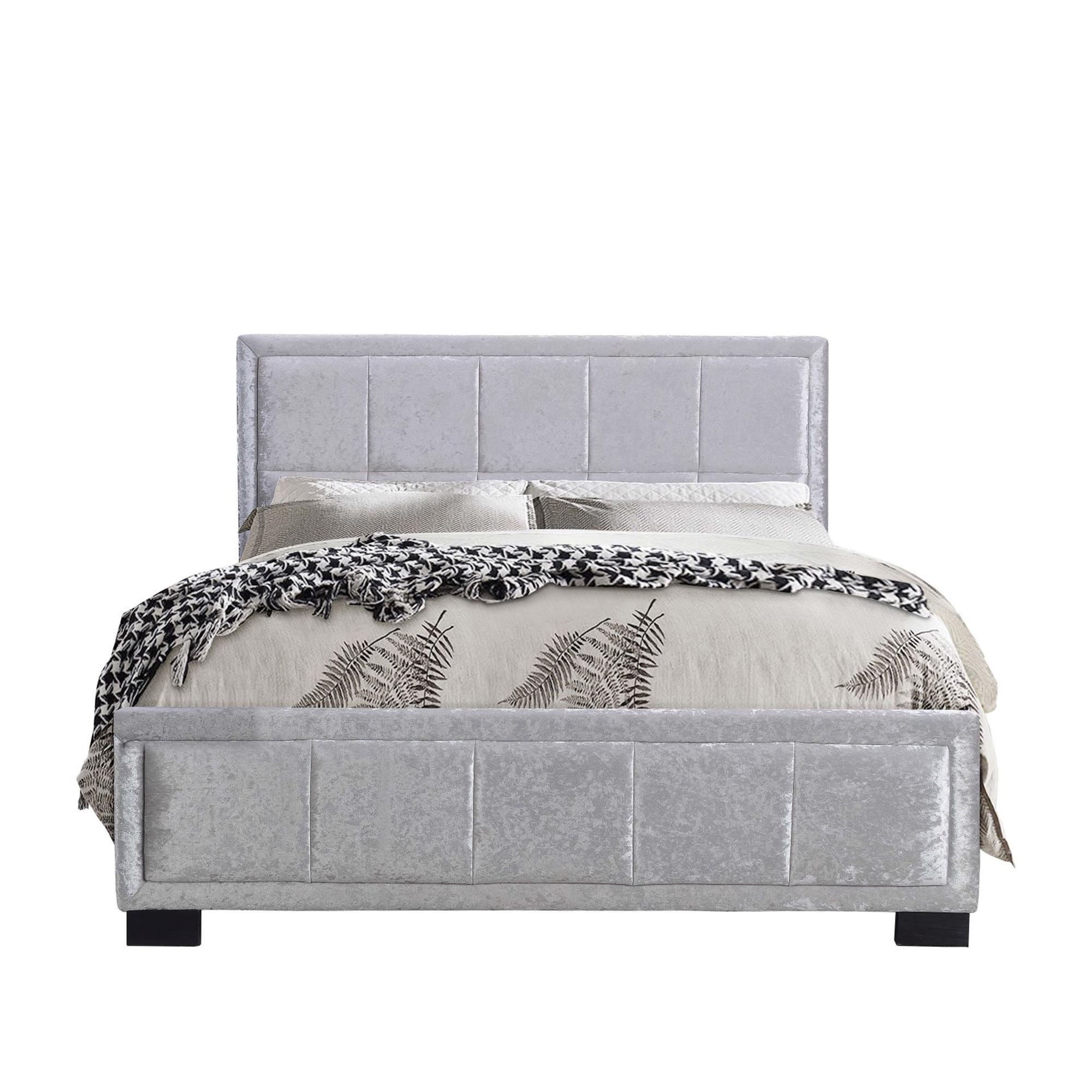 Hannover Bed - Steel Velvet Fabric - Sizes Available