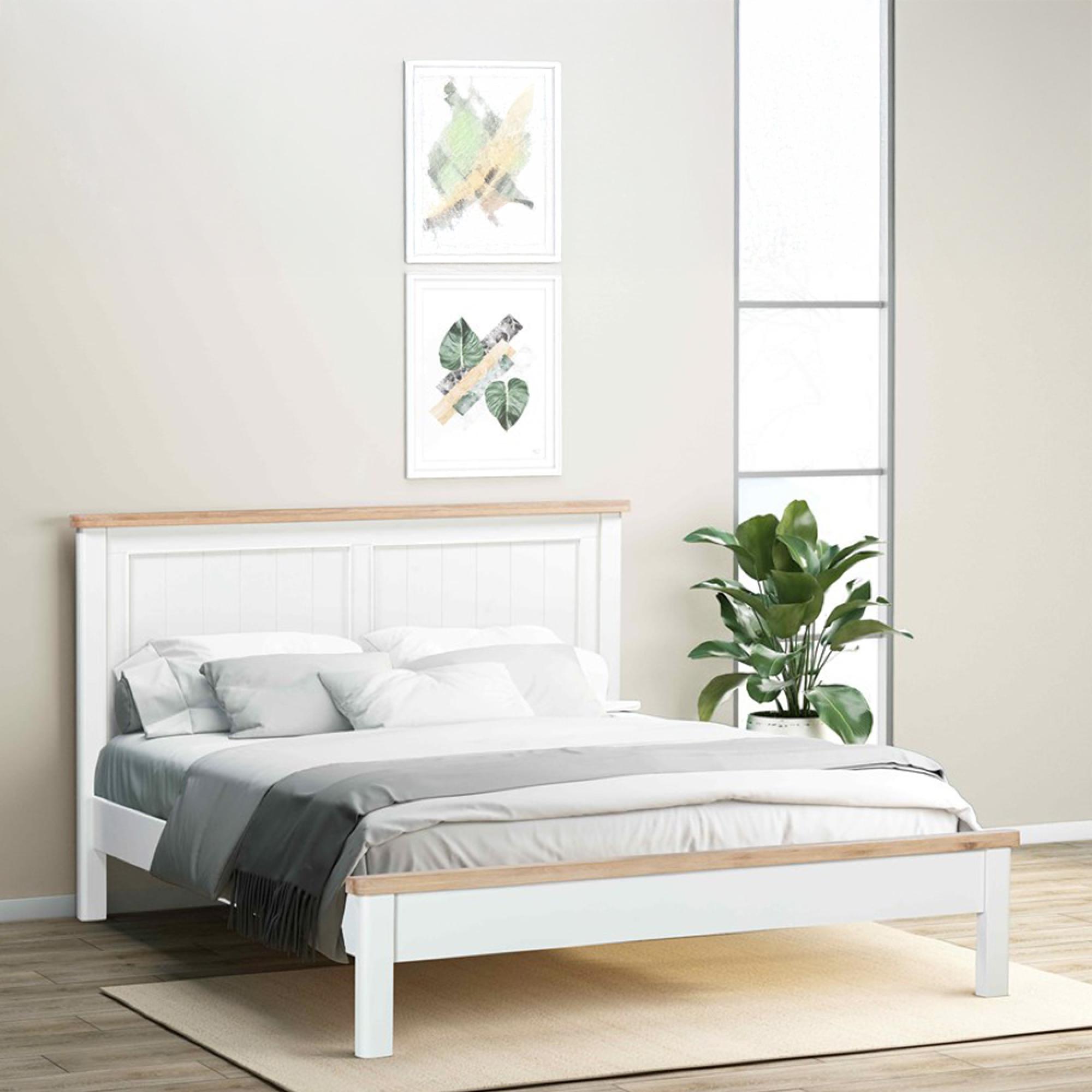 Hayley Bed - Sizes Available - Oak and White