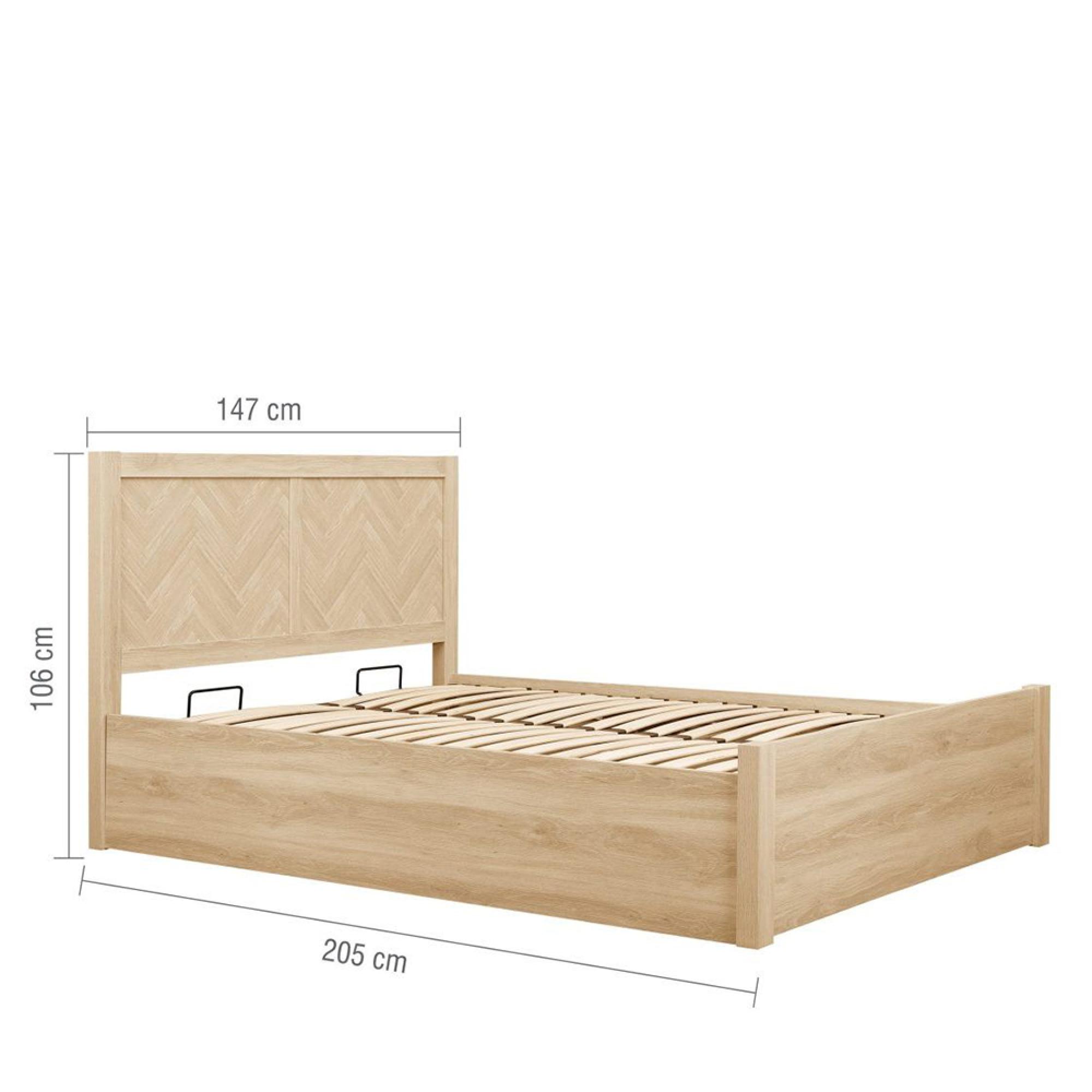 Herringford Ottoman Storage Bed - Oak - Sizes Available