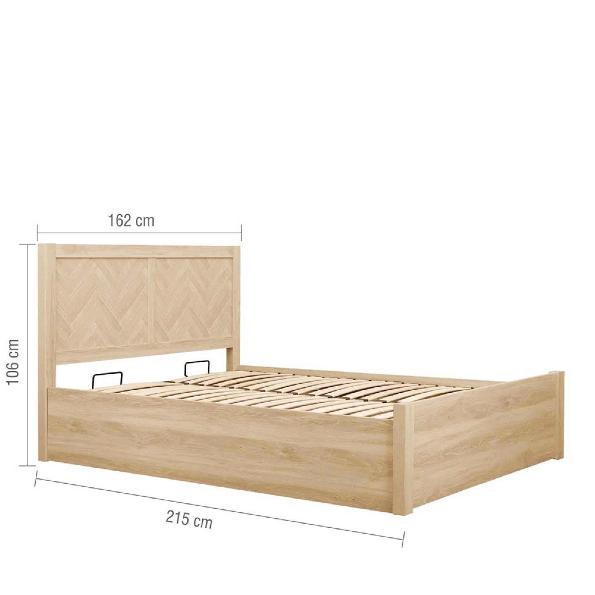 Herringford Ottoman Storage Bed - Oak - Sizes Available