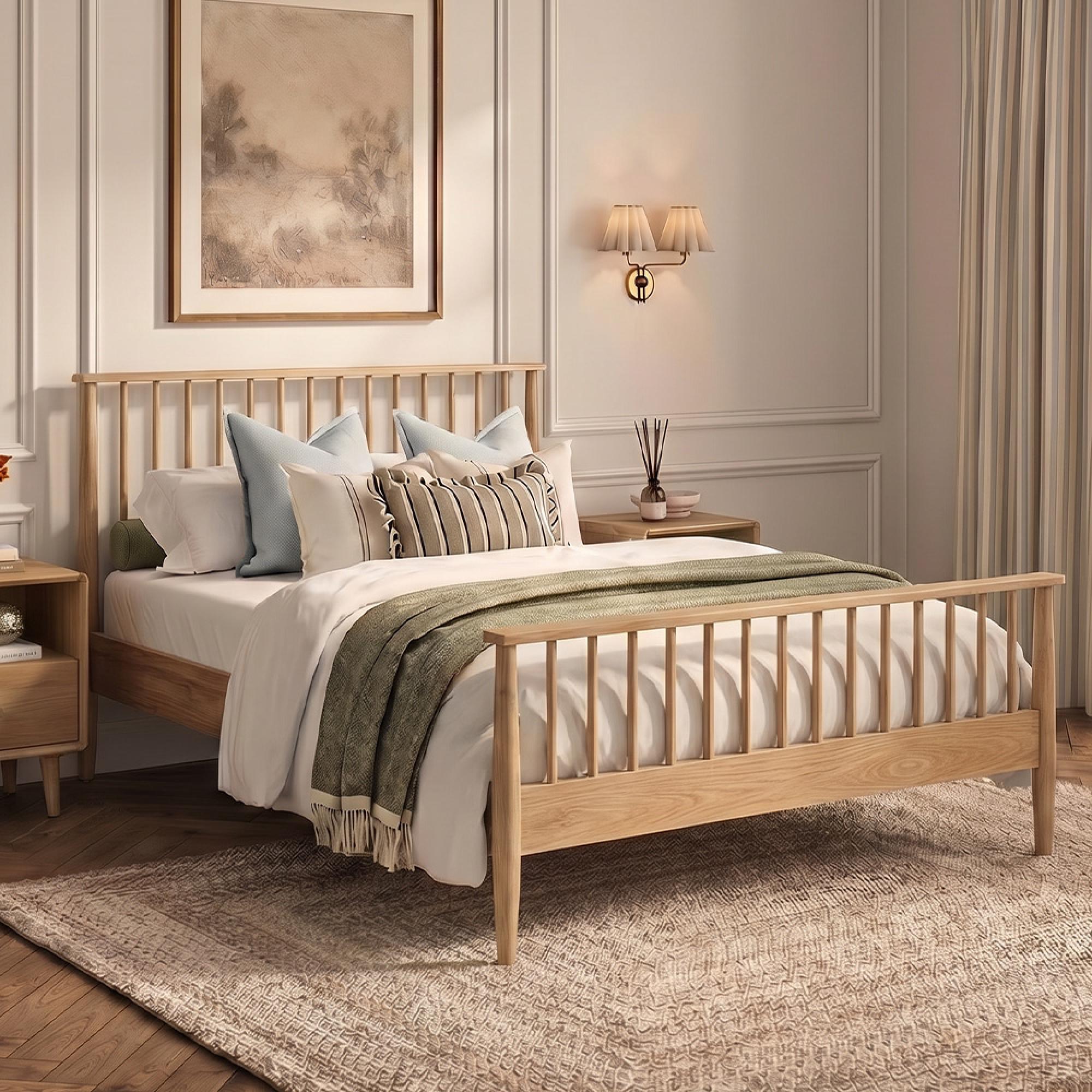 Jenson Oak Bed - Slatted - Sizes Available