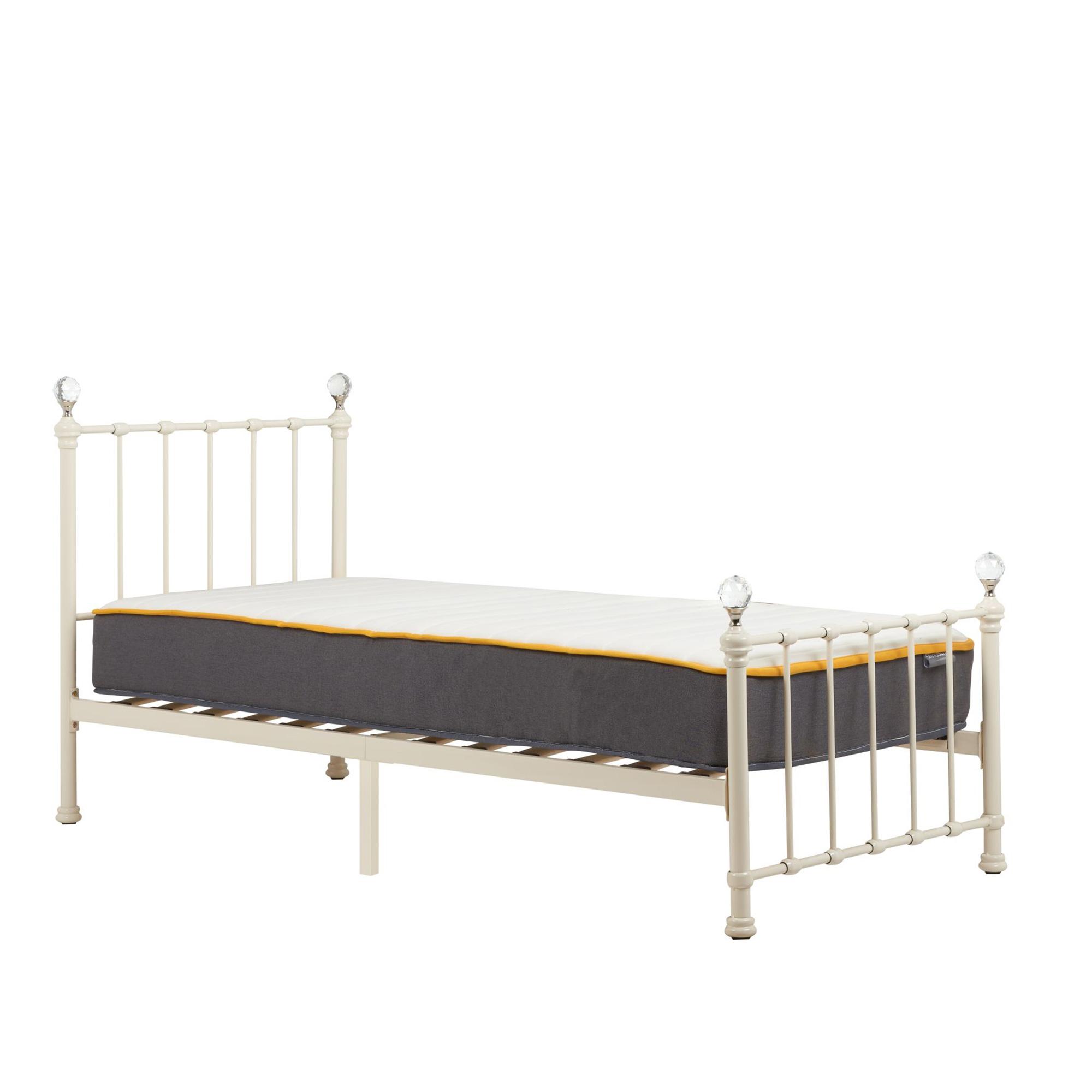 Jessica Bed Frame - Cream Metal - 3ft Single