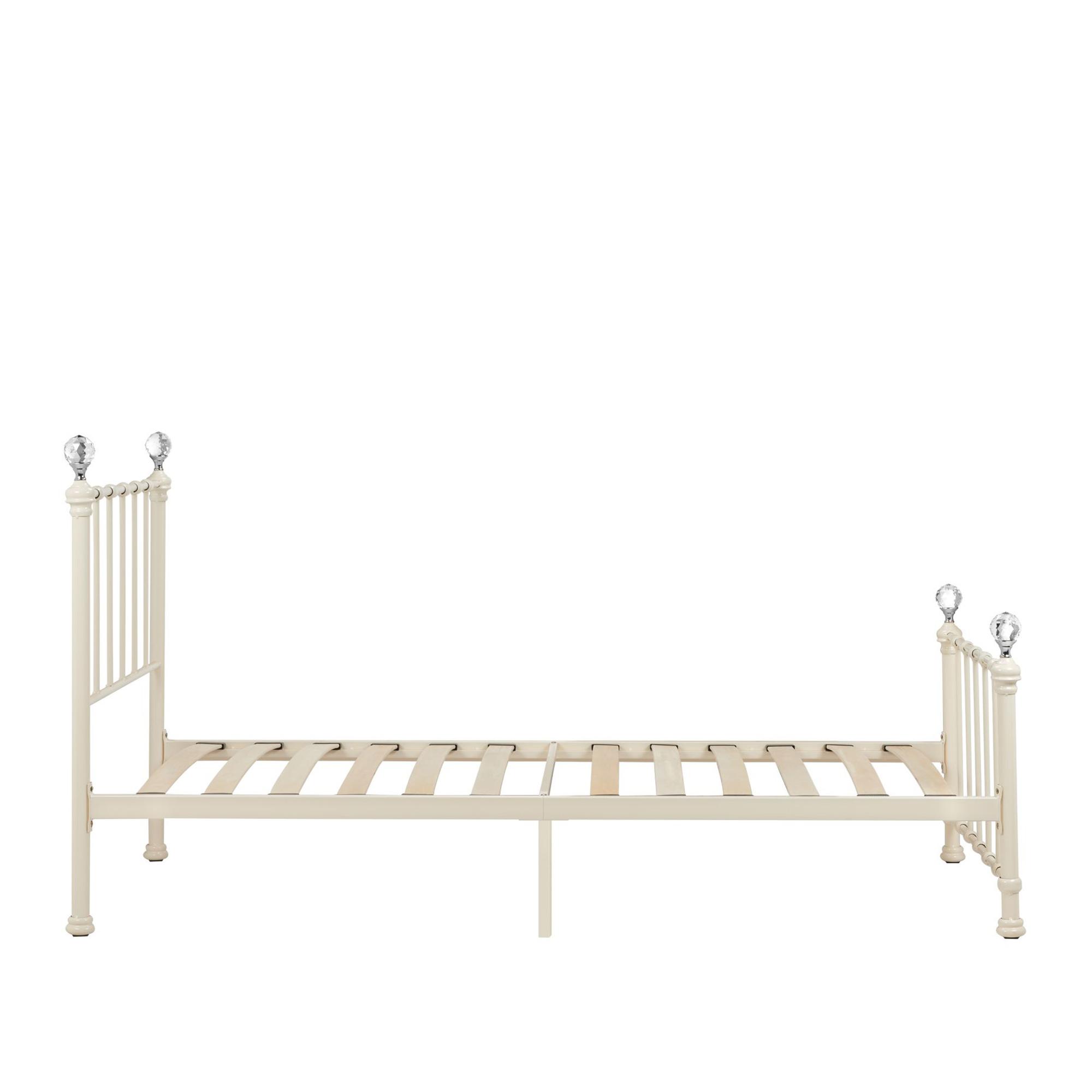 Jessica Bed Frame - Cream Metal - 3ft Single