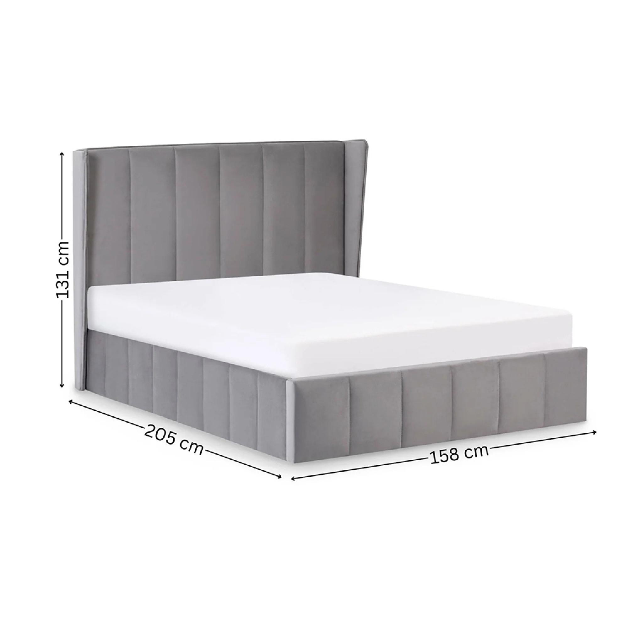 Katie Ottoman Storage Bed - Grey Fabric - Sizes Available