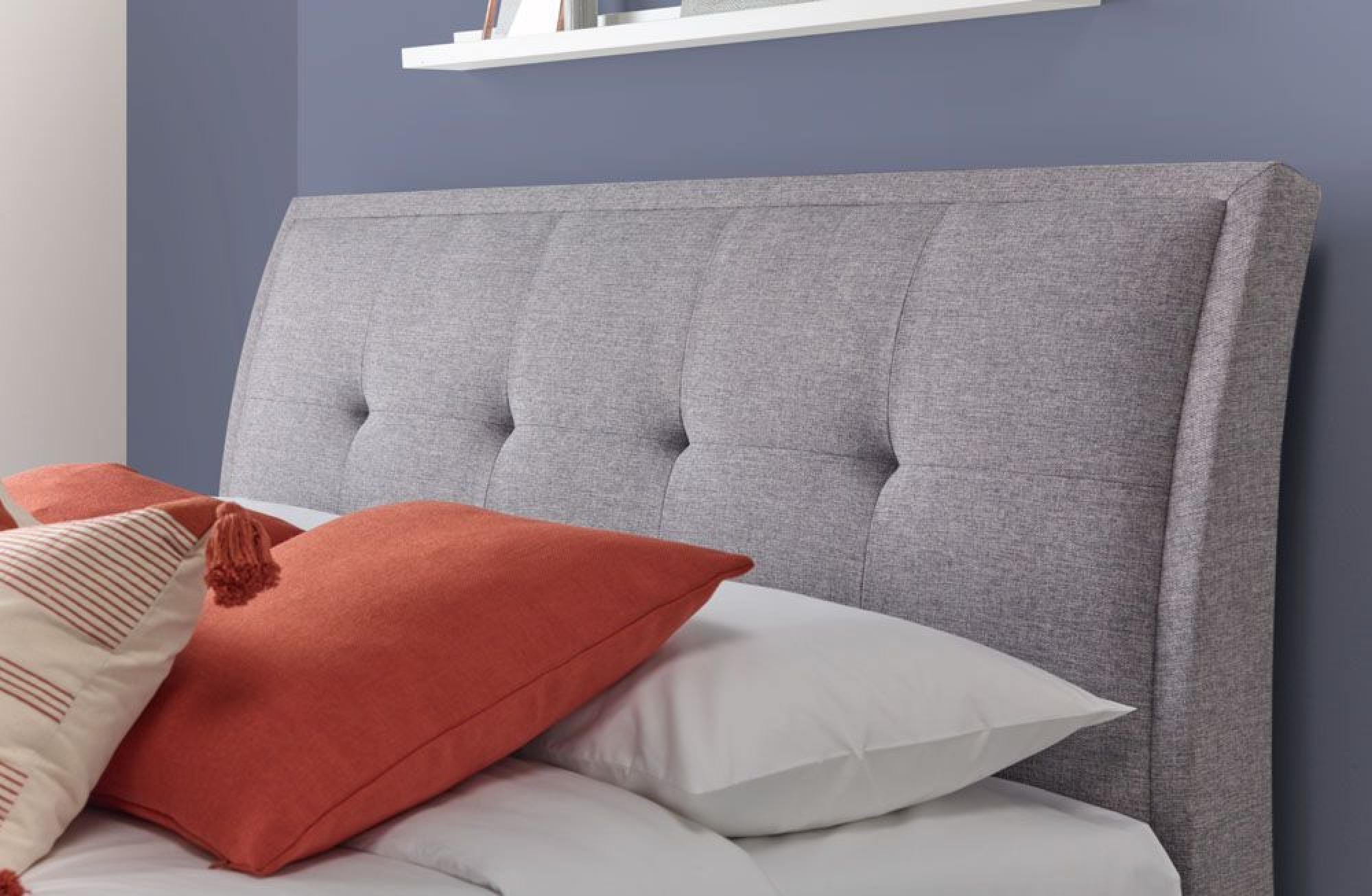 Accent Ottoman Storage Bed - Marbella Grey Fabric - Sizes Available