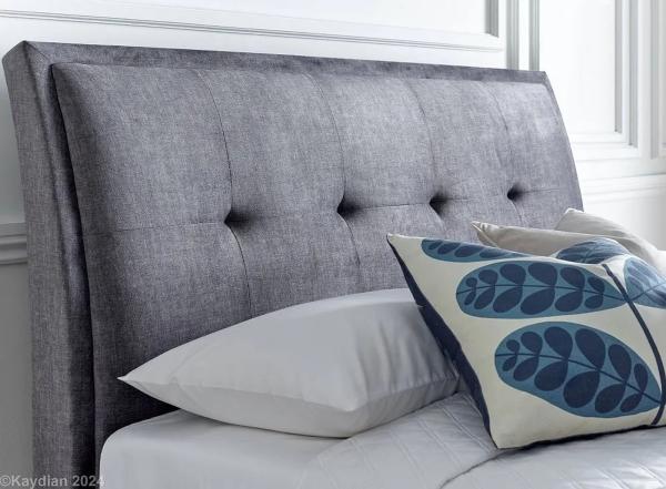 Accent Ottoman Storage Bed - Vogue Grey Fabric - Sizes Available