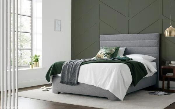 Appleby Ottoman Storage Bed - Marbella Grey Fabric - Sizes Available