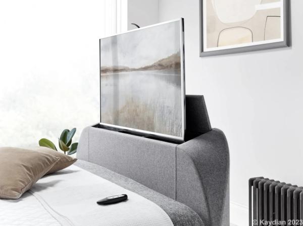 Falmer Ottoman Storage TV Bed - Marbella Grey Fabric - Sizes Available