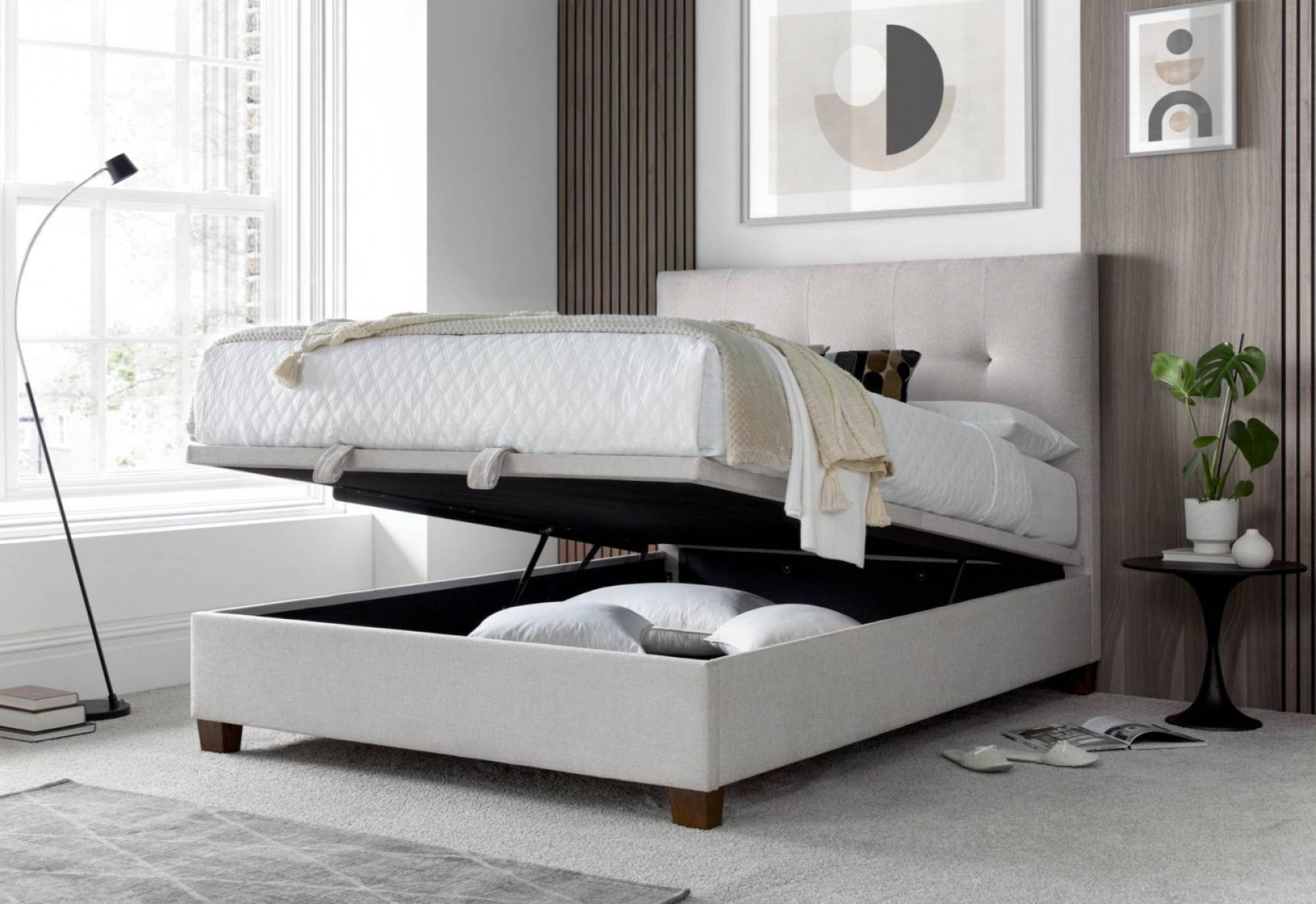 Walkworth Ottoman Storage Bed - Maskat Clay Fabric - Sizes Available