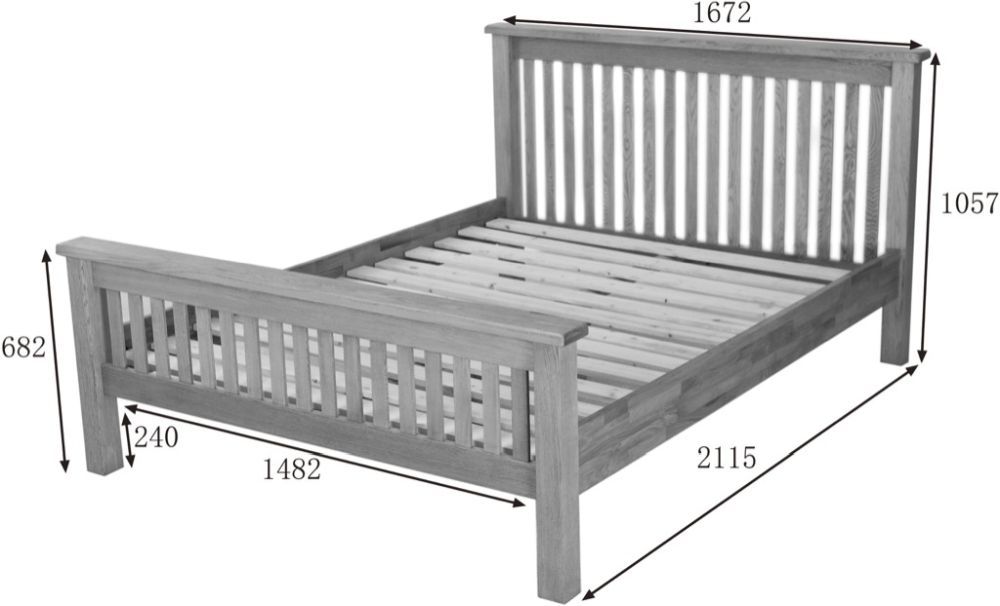 Kent Oak High Foot End Bed
