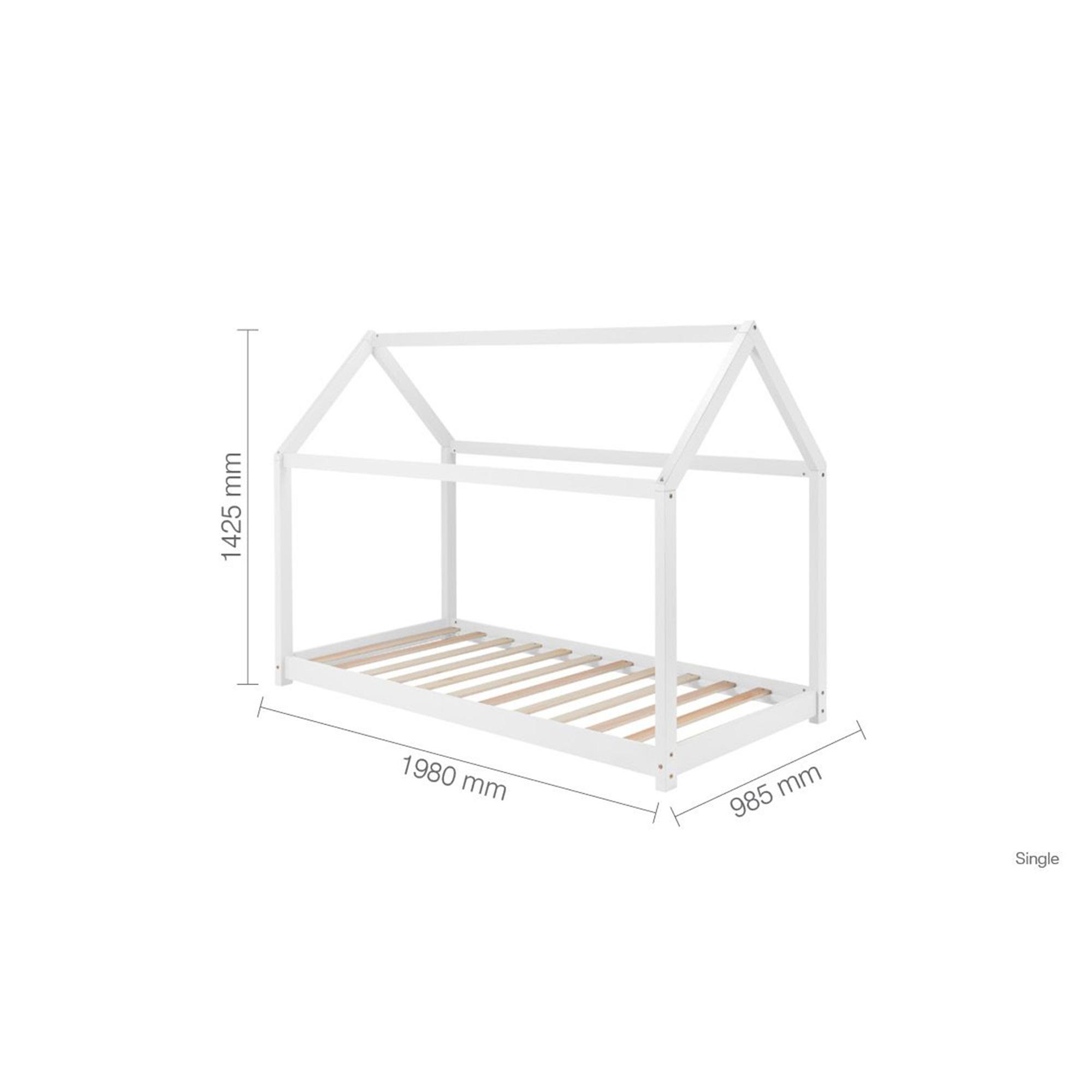 Kids House Bed - White