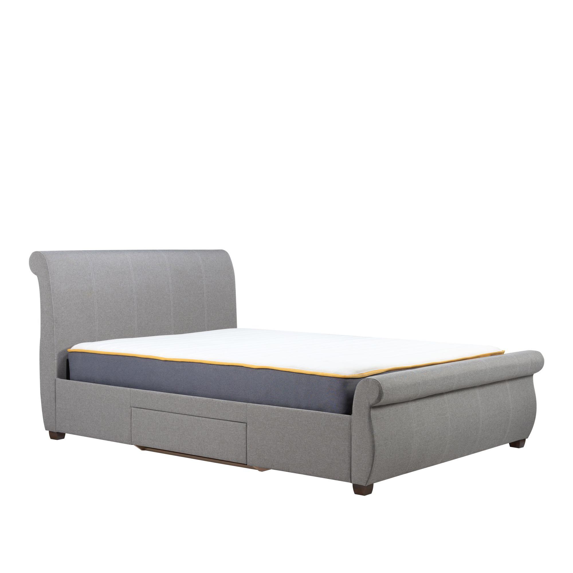 Lancaster Bed - Grey Fabric - Sizes Available