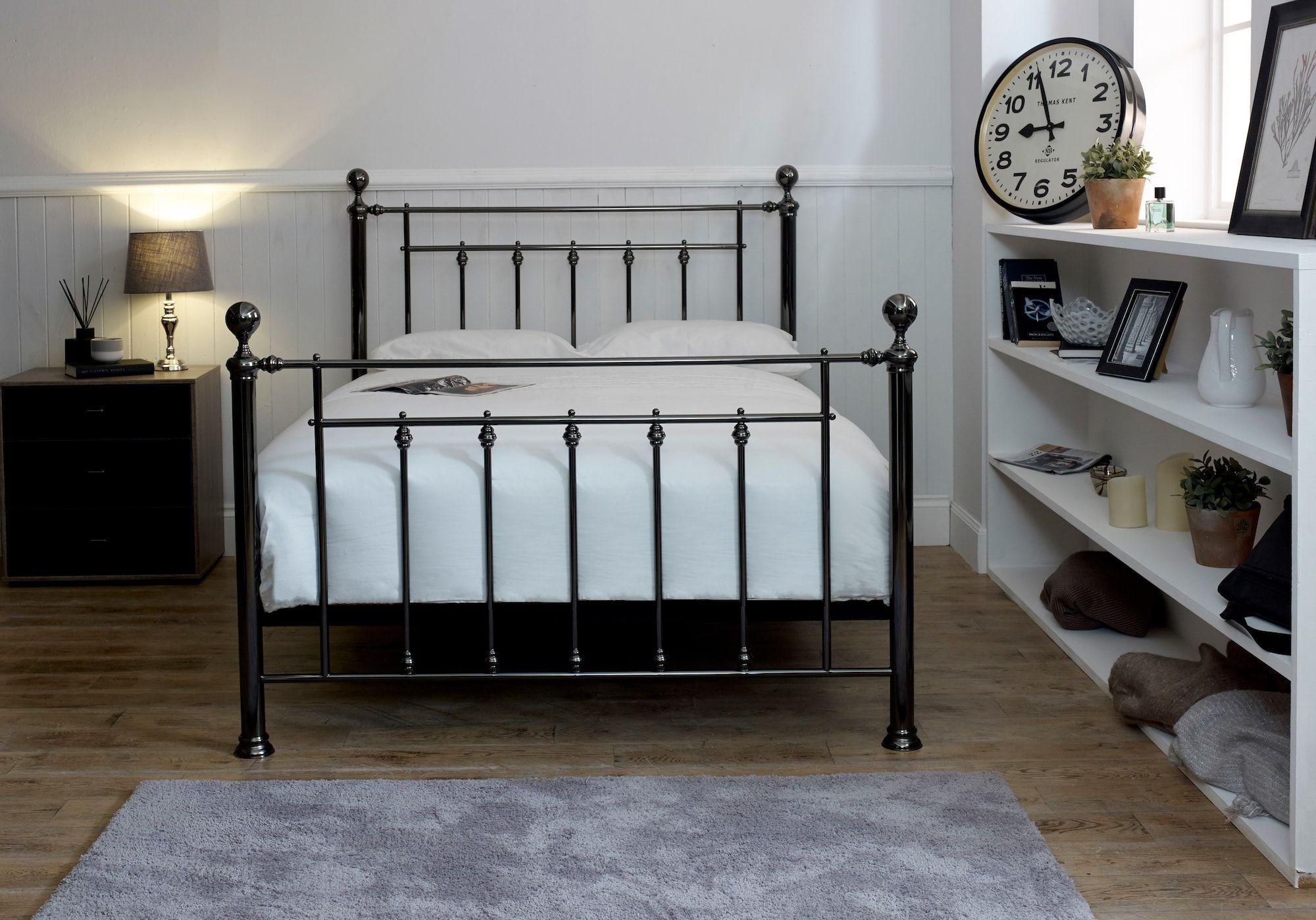 Lane Black Chrome Metal Bed - Sizes Available