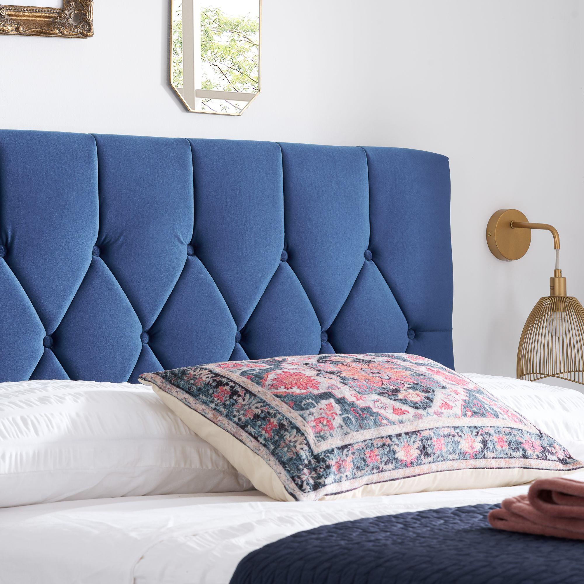 Loxley Bed - Blue Fabric - Sizes Available