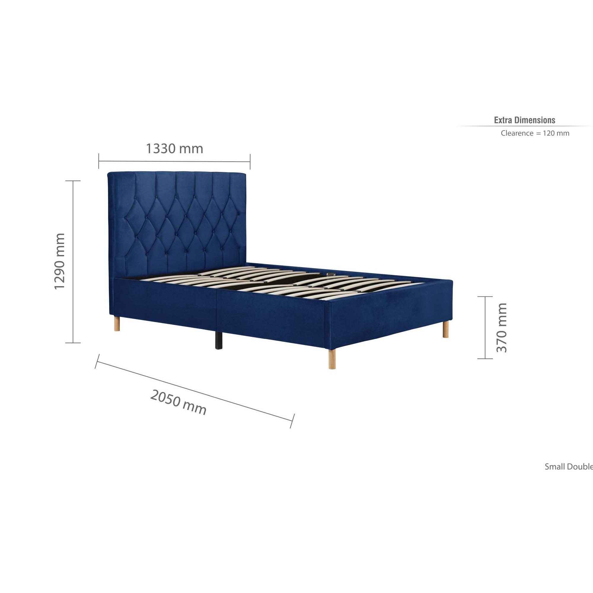 Loxley Bed - Blue Fabric - Sizes Available